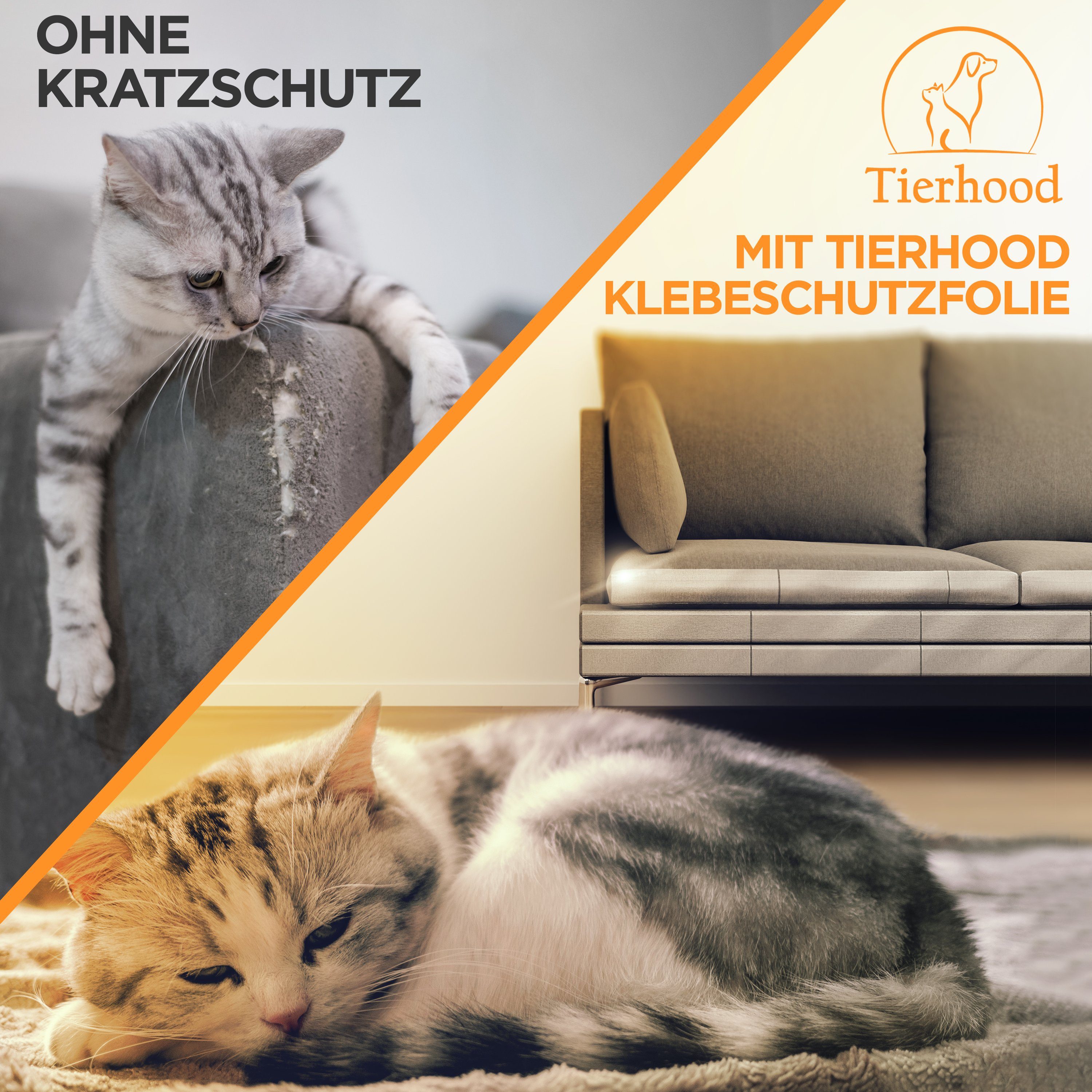 Tierhood Kratzmatte Kratzschutz für Möbel -Made in Germany- Katze kratzen abgewöhnen