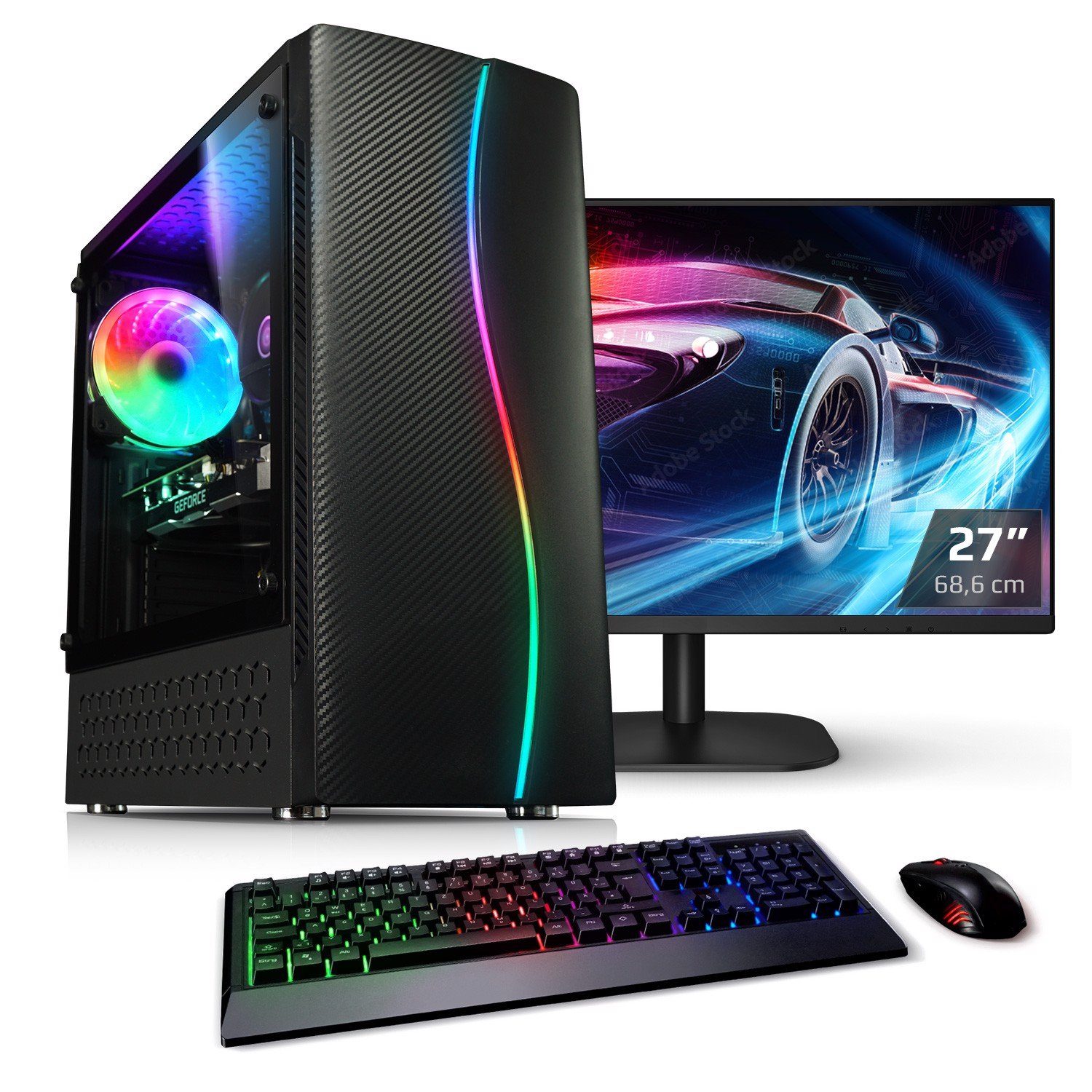 Kiebel Lightning 12 Gaming-PC-Komplettsystem (27", Intel Core i7 Intel Core  i7-12700KF, RTX 3060, 16 GB RAM, RGB-Beleuchtung, WLAN)