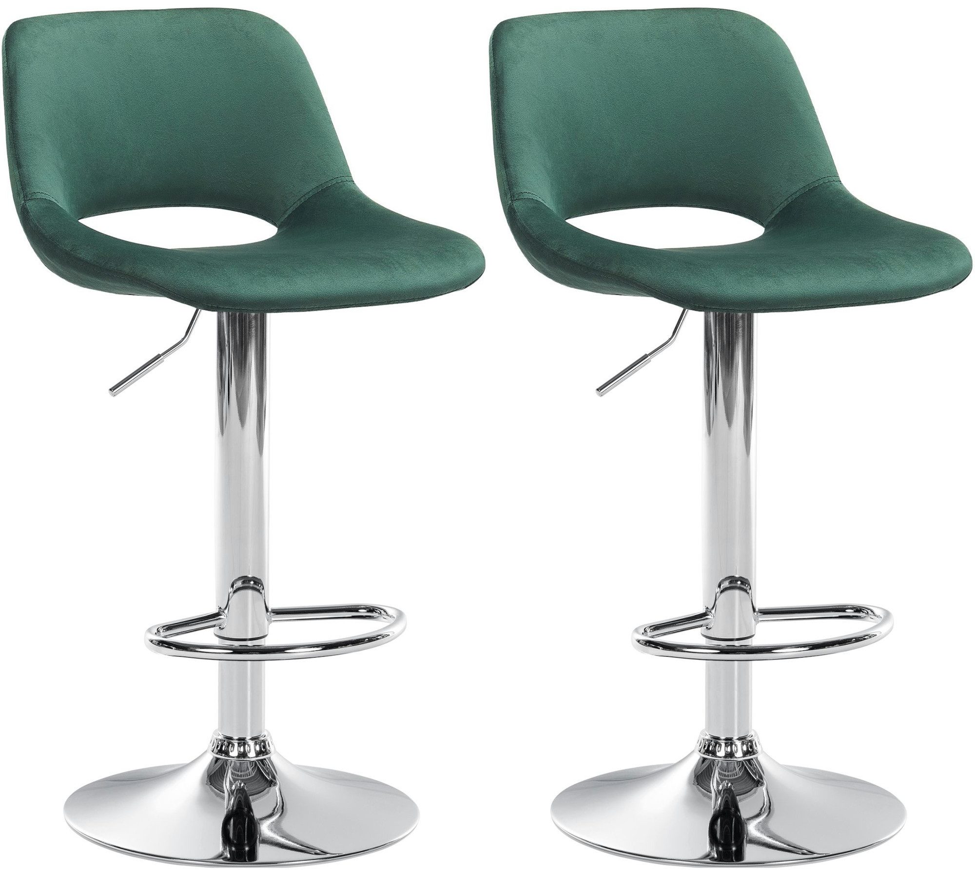 CLP Barhocker Camden (2er Set, 2 St., 2er), mit Samt-Bezug, höhenverstellba günstig online kaufen