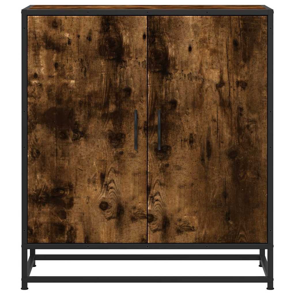vidaXL Sideboard Sideboard Räuchereiche 68x35x76 cm Holzwerkstoff und Metall (1 St) – Bild 4 von 5