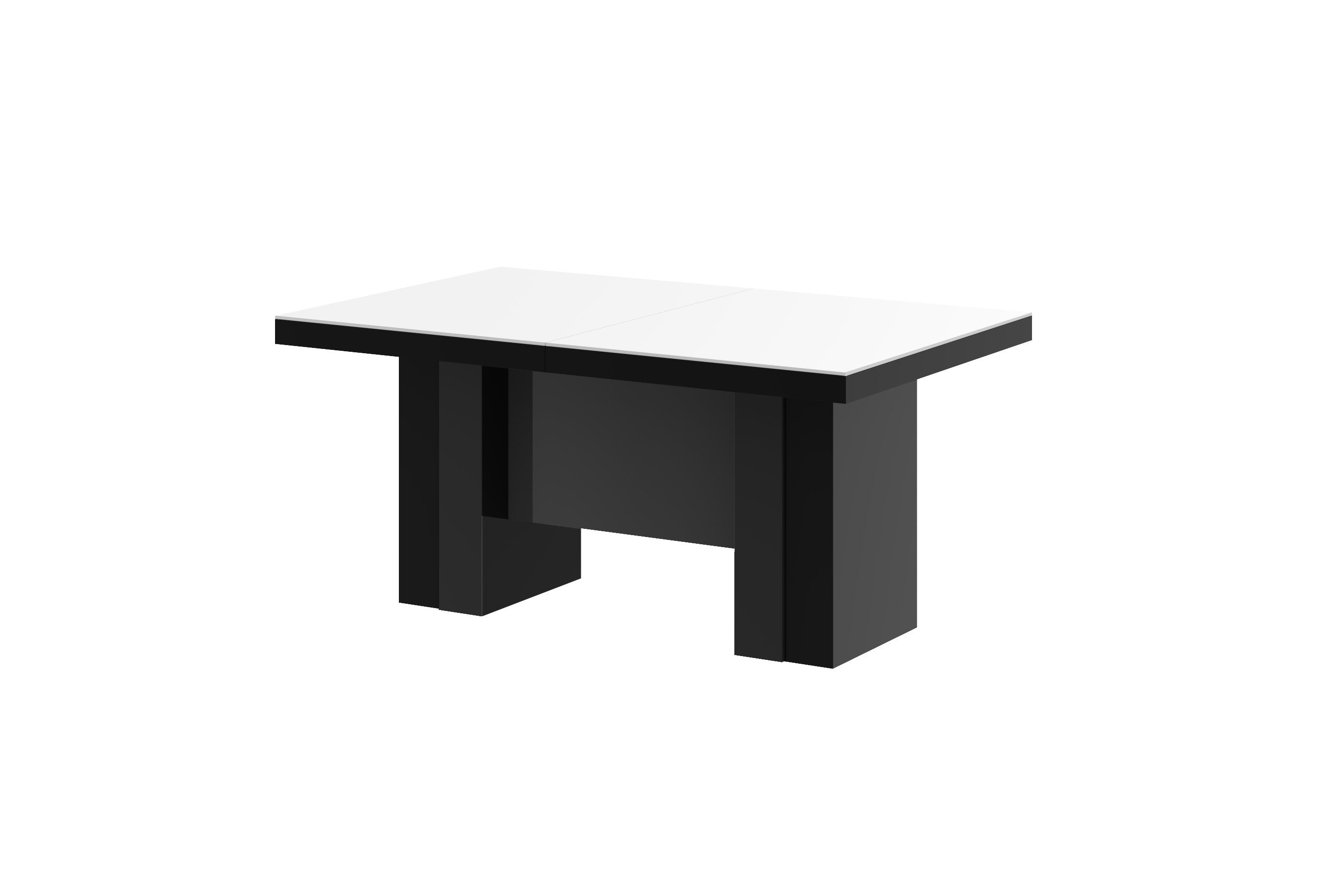 designimpex Esstisch Konferenztisch Tisch ausziehbar XXL 160-400cm Hochglanz Design Hochglanz Schwarz HLA-111 Hochglanz / Weiß