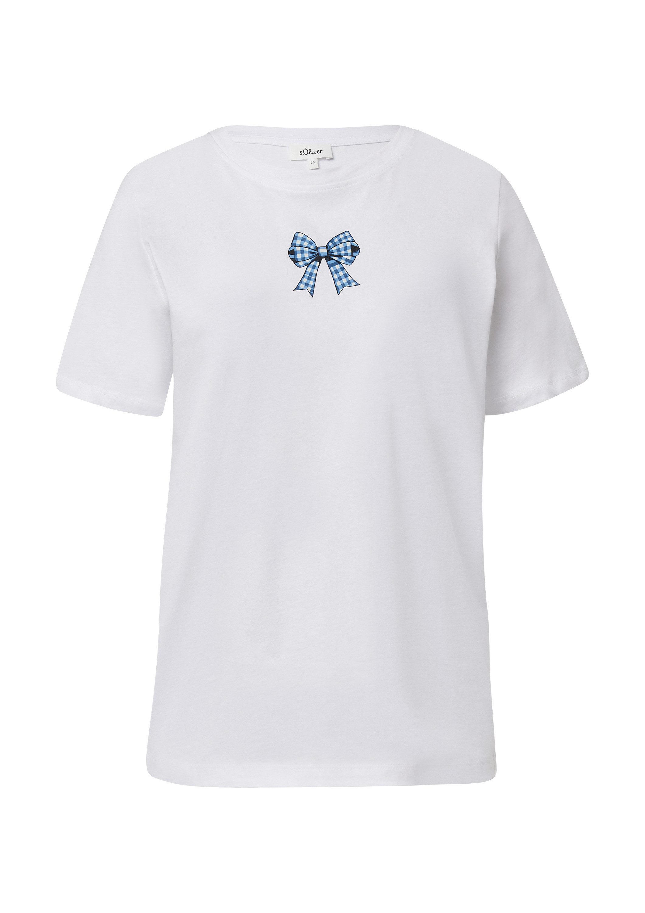 s.Oliver Kurzarmshirt T-Shirt Baumwollshirt mit Stickerei, günstig online kaufen
