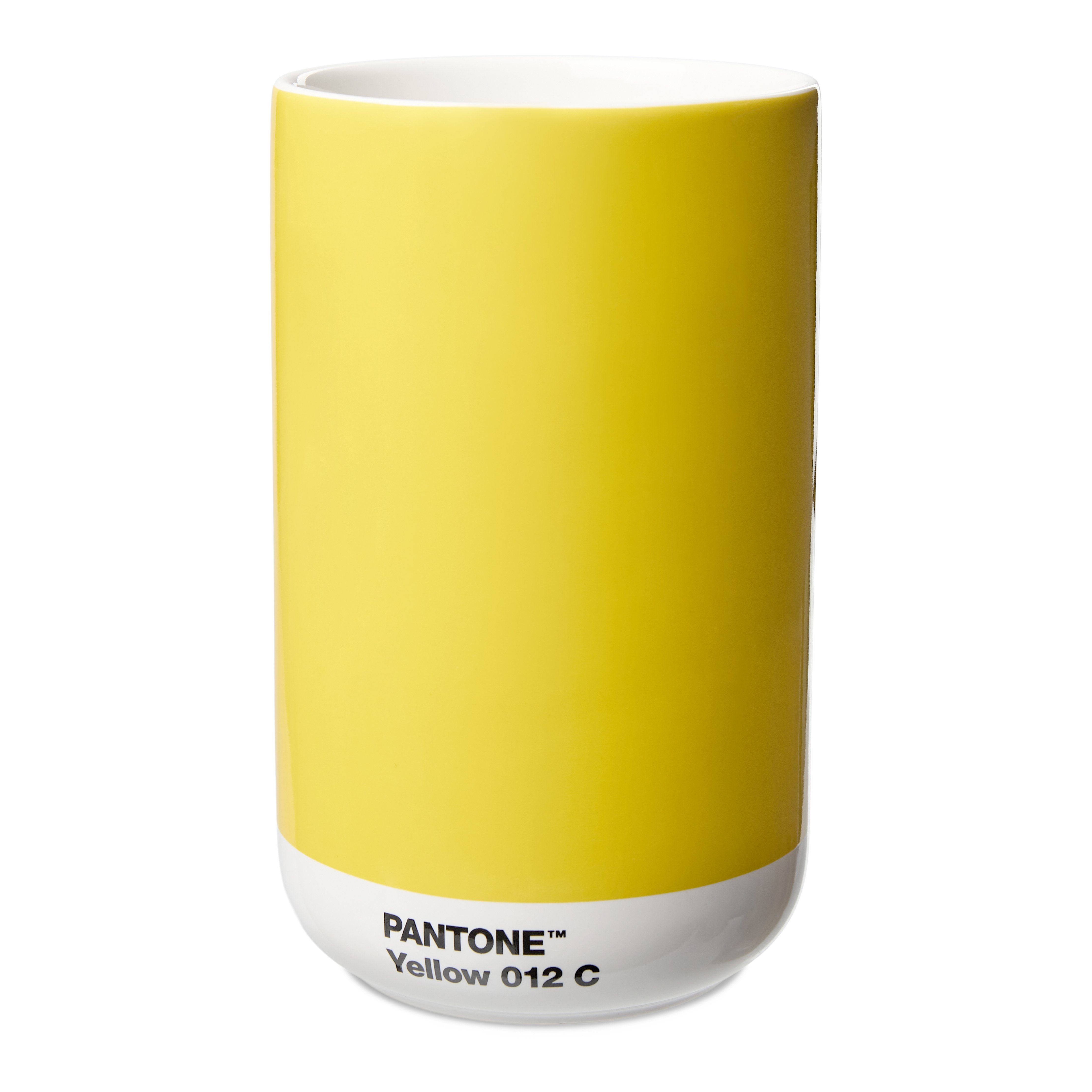Geschenkbox, Dekovase Mini Porzellan PANTONE Vase, 500ml in Yellow 012C