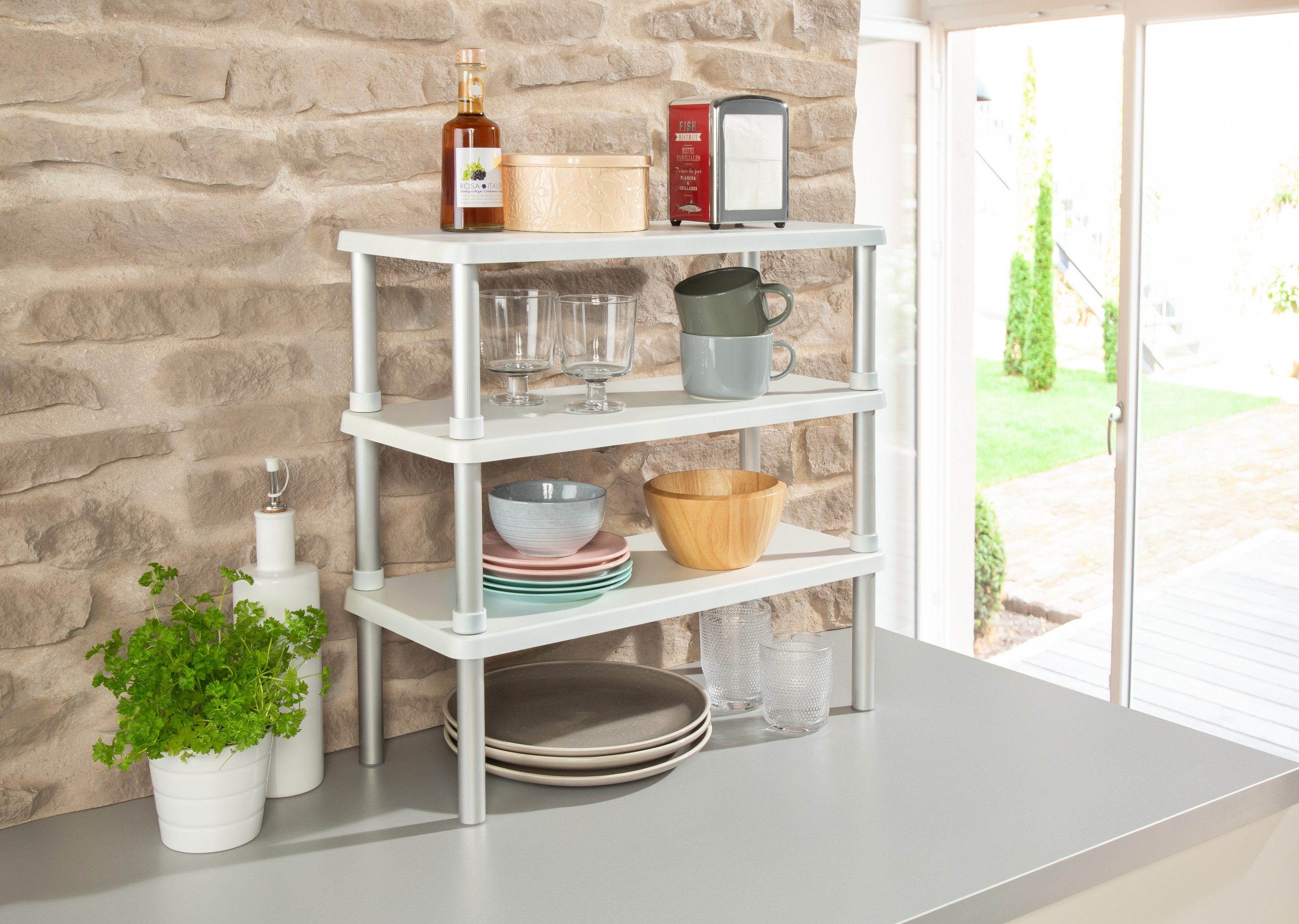 Ruco Küchenregal, mit 3 Etagen, Aluminium/Kunststoff günstig online kaufen