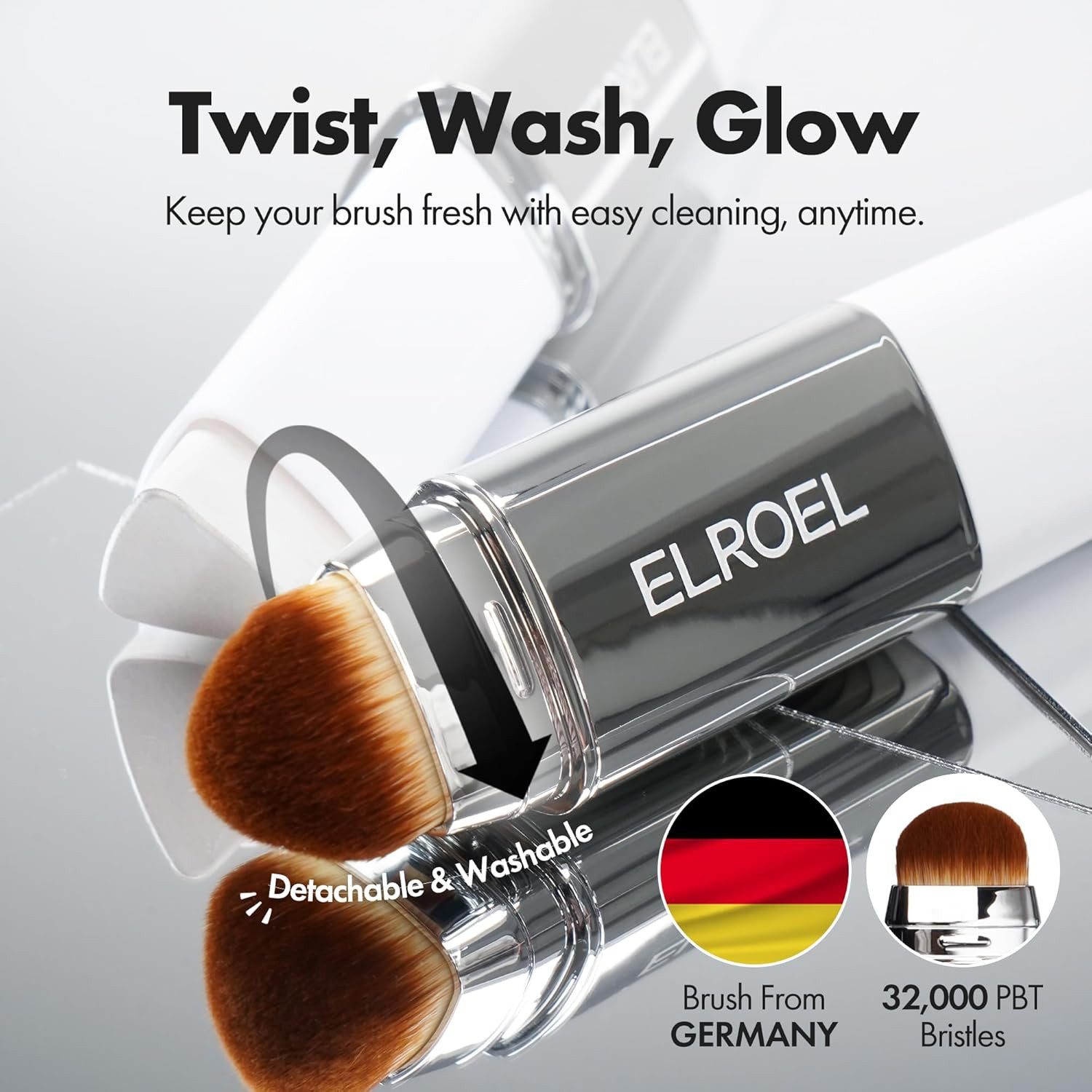 Elroel Foundation Blanc Cover Cream Stick #201 Light 13g – Foundation mit LSF50+, praktisch für unterwegs, Made in Korea, mit Niacinamide, Kollagen & Volufiline – Bild 4 von 5