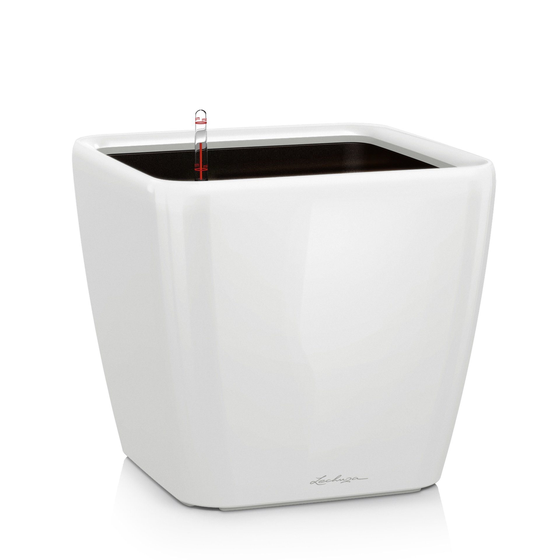 Lechuza® Pflanzkübel Pflanzgefäß Quadro LS 28 weiß hochglanz