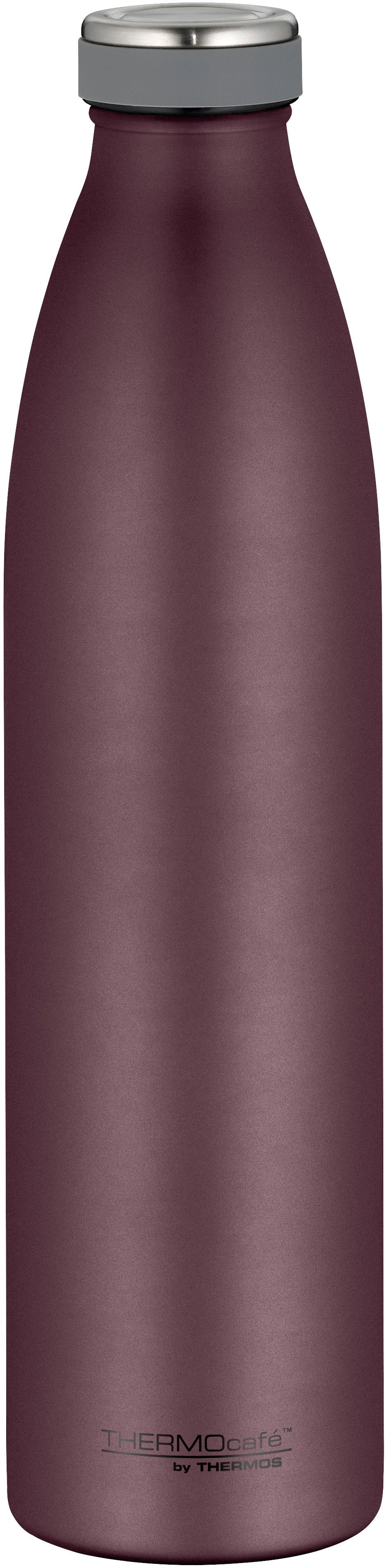 THERMOcafé Isolierflasche TC BOTTLE, aus doppelwandigem Edelstahl, spülmaschinenfest, gummierter Drehverschluss, absolut dicht bei Kohlensäure