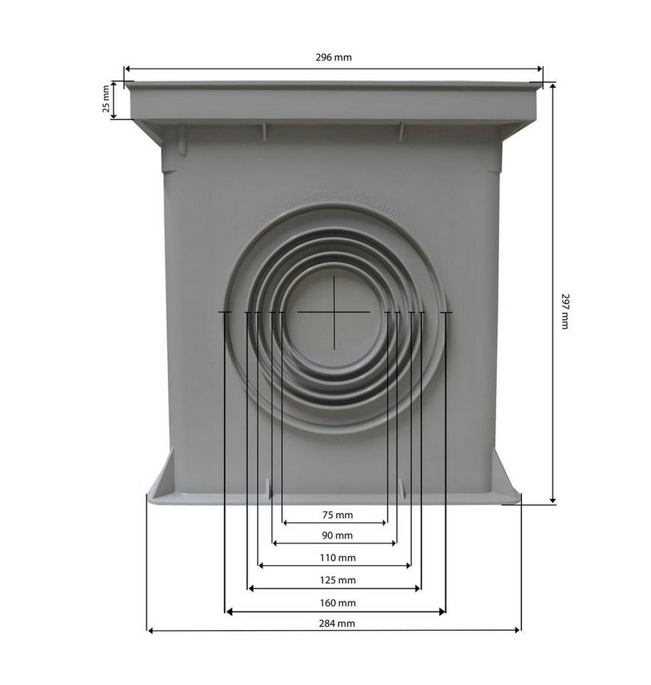 Thumbnail - Marley Deutschland GmbH Erdschacht Kunststoff Einlaufschacht ohne Boden Nennmaß: 300x300mm, 30x30x30 cm, 1-St., laugen- ...