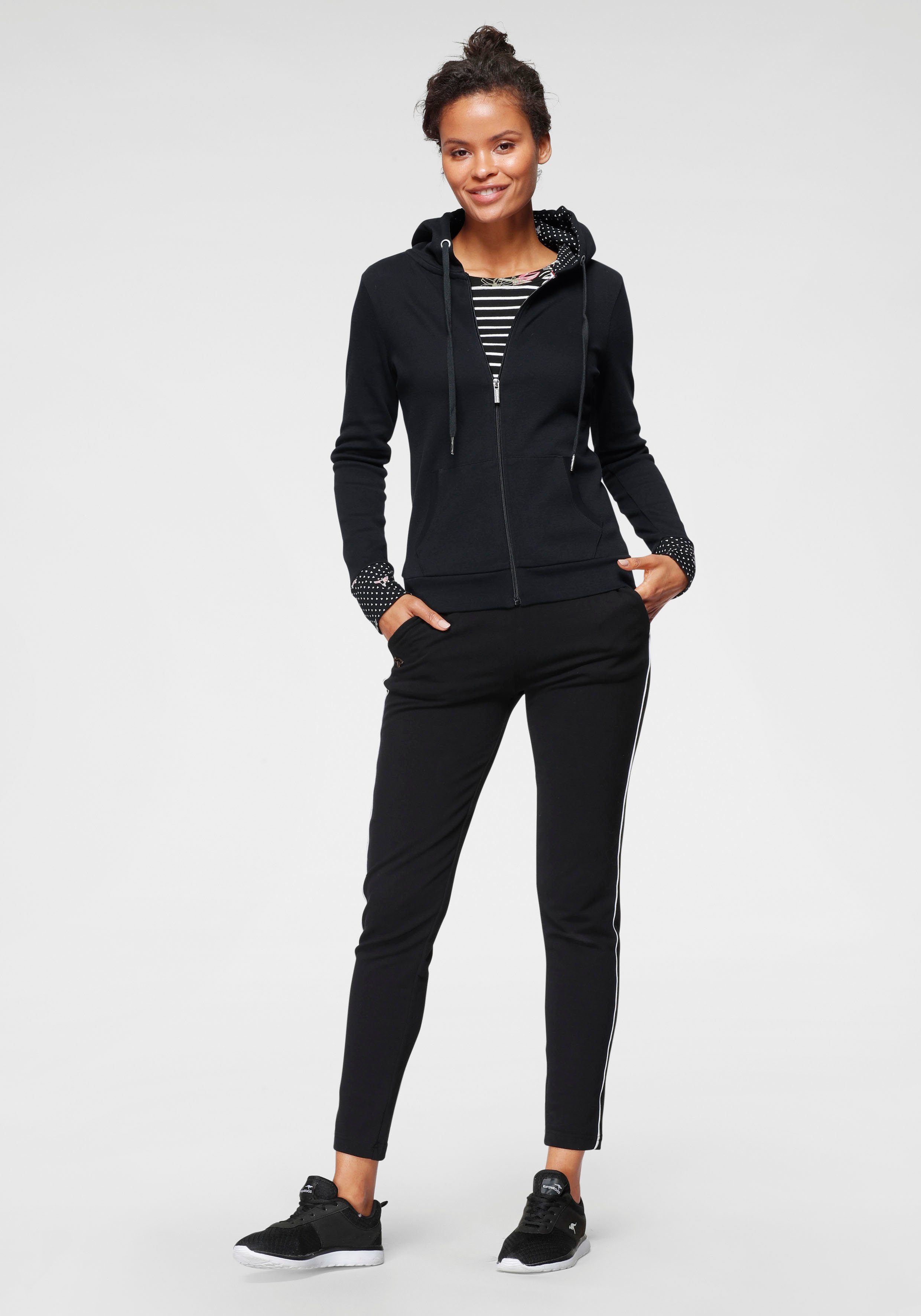 KangaROOS Sweatjacke mit bedrucktem Kapuzenfutter und Ärmelaufschlag – Bild 4 von 5