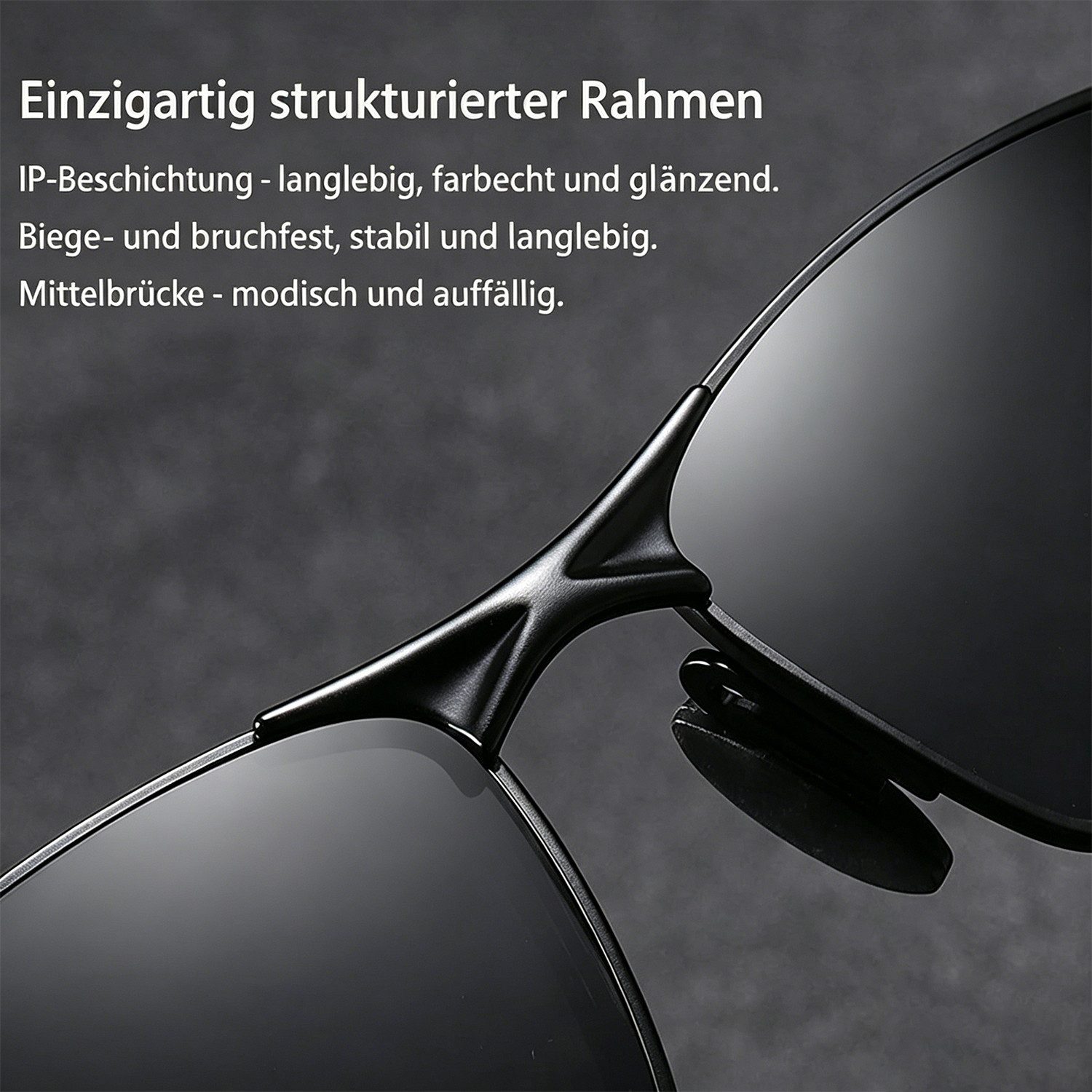 MOPUEA Sonnenbrille Polarisierte Sonnenbrille UV400 Schutz Outdoor Sport Brille (Sonnenbrille Outdoor Sport Herren Unisex robust leicht, Inklusive Etui, verstel – Bild 5 von 5