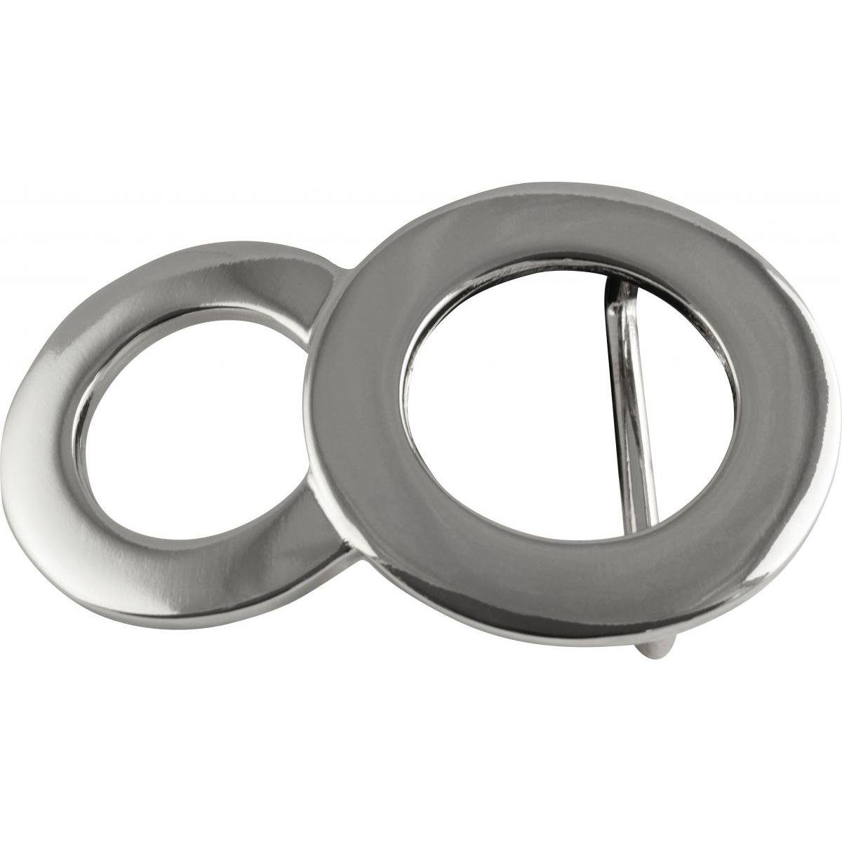 BELTINGER Gürtelschnalle Ringe 4,0 cm - Buckle Wechselschließe Gürtelschließe 40mm - Gürtel bis Silber glänzend