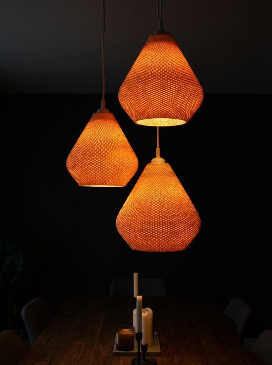 Roomberry Lampenschirm Lampenschirm Lun Hängelampe Pendelleuchte Esstisch E27 Tropfenform, Lampenschirm passend für E27 Lampenfassungen