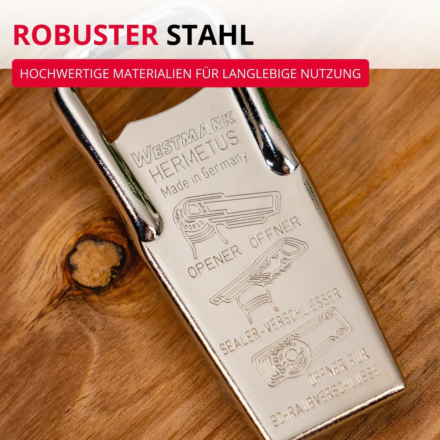 WESTMARK Flaschenöffner und Verschließer »Hermetus« Monopol Edition, 3-in-1 – Bild 4 von 5