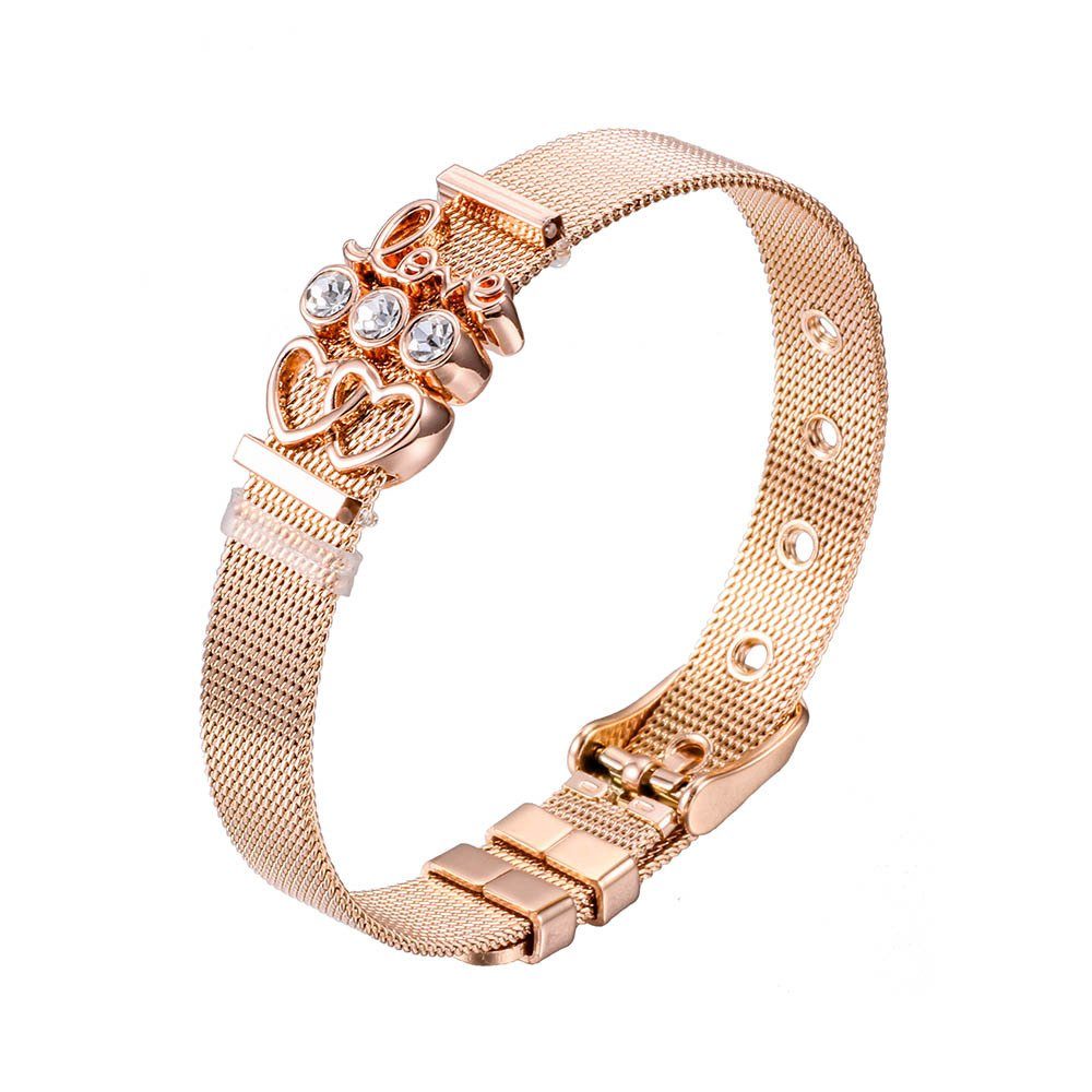 Armband "Herzchen" mit (Armband, inkl. Heideman Charms und verschiedenen "Love" Milanaise Geschenkverpackung), rosegold