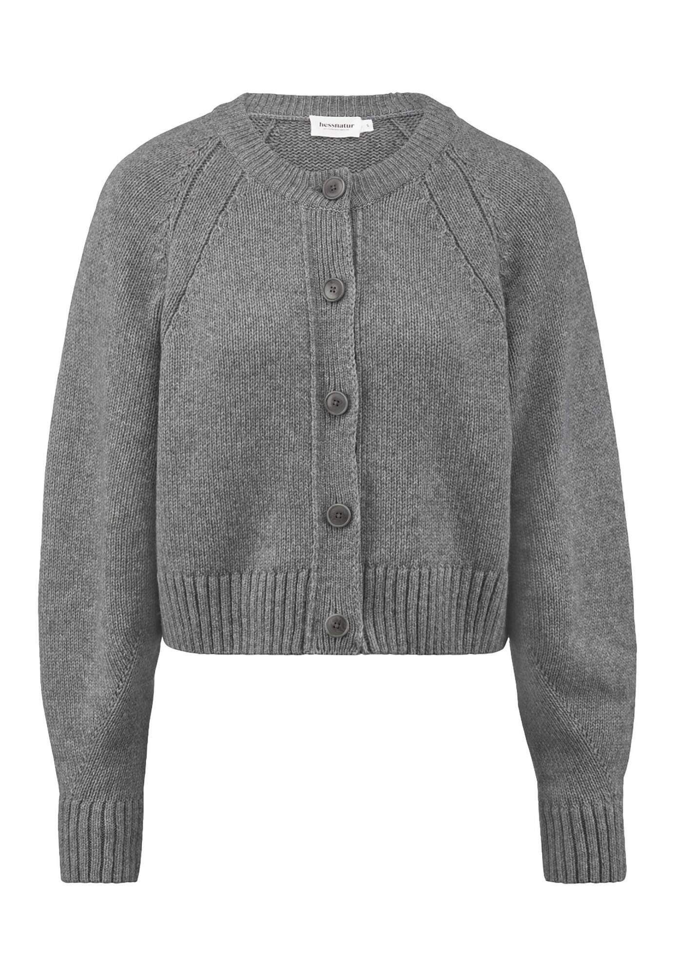 Hessnatur Strickjacke aus Bio-Merinowolle mit Bio-Baumwolle (1-tlg)