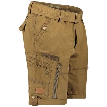 Geo Norway Cargoshorts Geo Norway Herren Shorts PASSPARTOUT (mit abnehmbarem Gürtel) Shorts, kurze Hose, unifarben