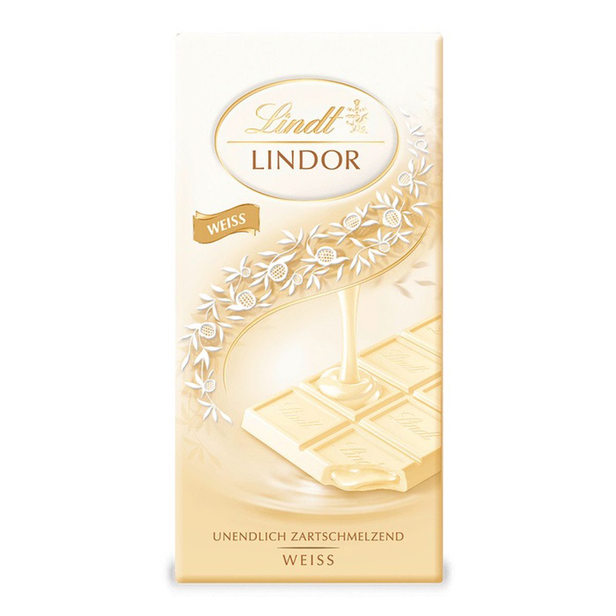 LINDT Schokolade, Lindt Lindor Weiß Tafelschokolade mit zartschmelzender Füllung 100g