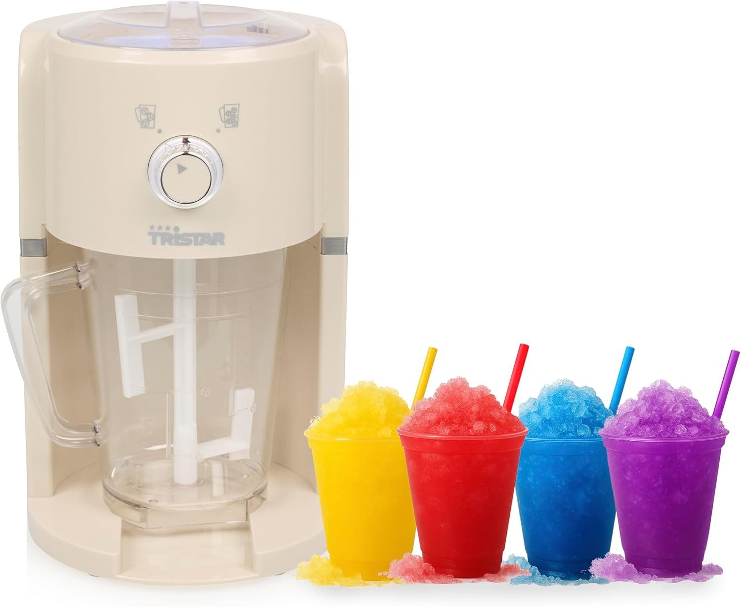 Tristar Eiswürfelmaschine Tristar KD-7310 Slushy Maker - 2 Crush-Einstellungen - Großes Eisreser, Sicherheitsdeckel - Großer Eisbehälter