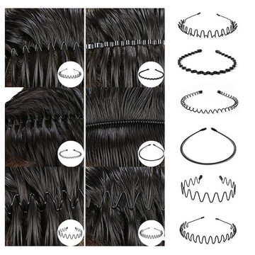 Fivejoy Haarband Metall Haarband,6 Stück Welle Metall Stirnband, Rutschfest Elastisch, 1-tlg.