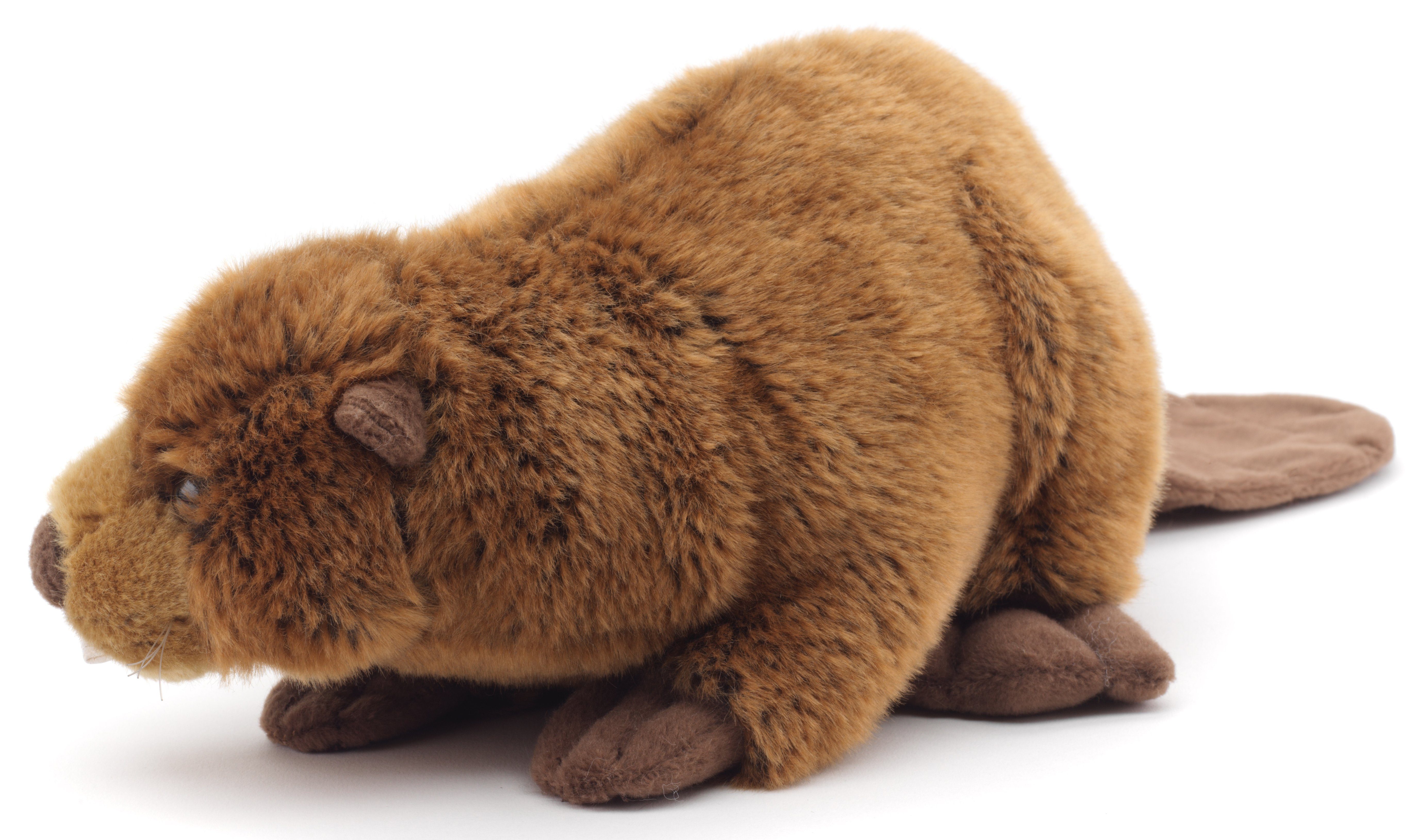 Uni-Toys Kuscheltier Biber - 29 cm (Länge) - Plüsch-Nagetier - Plüschtier, zu 100 % recyceltes Füllmaterial