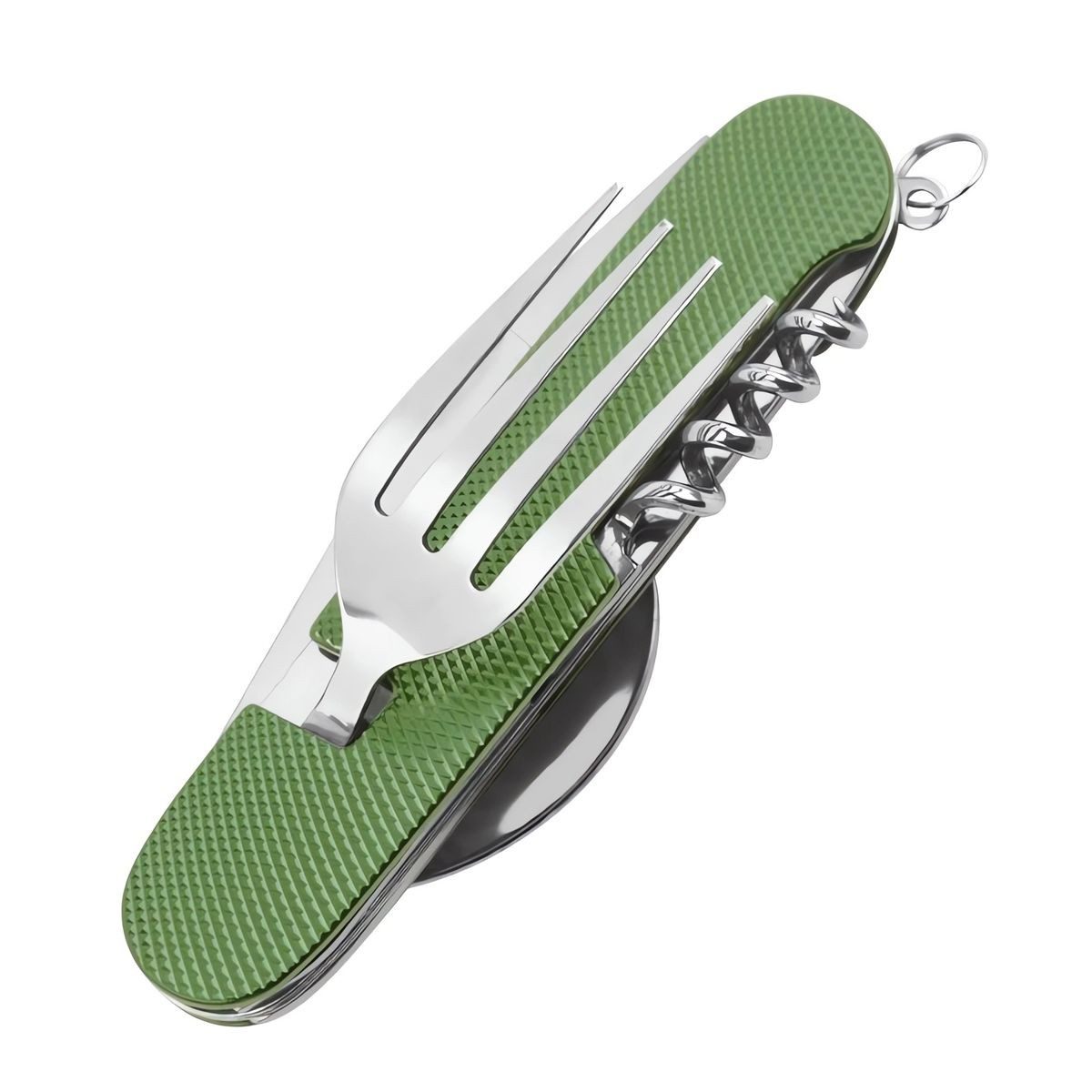 König Design Besteck-Set 6 in 1 Camping Besteck Set Klappbar, 1 Personen, Reisebesteck Outdoor Bundeswehr Feldbesteck