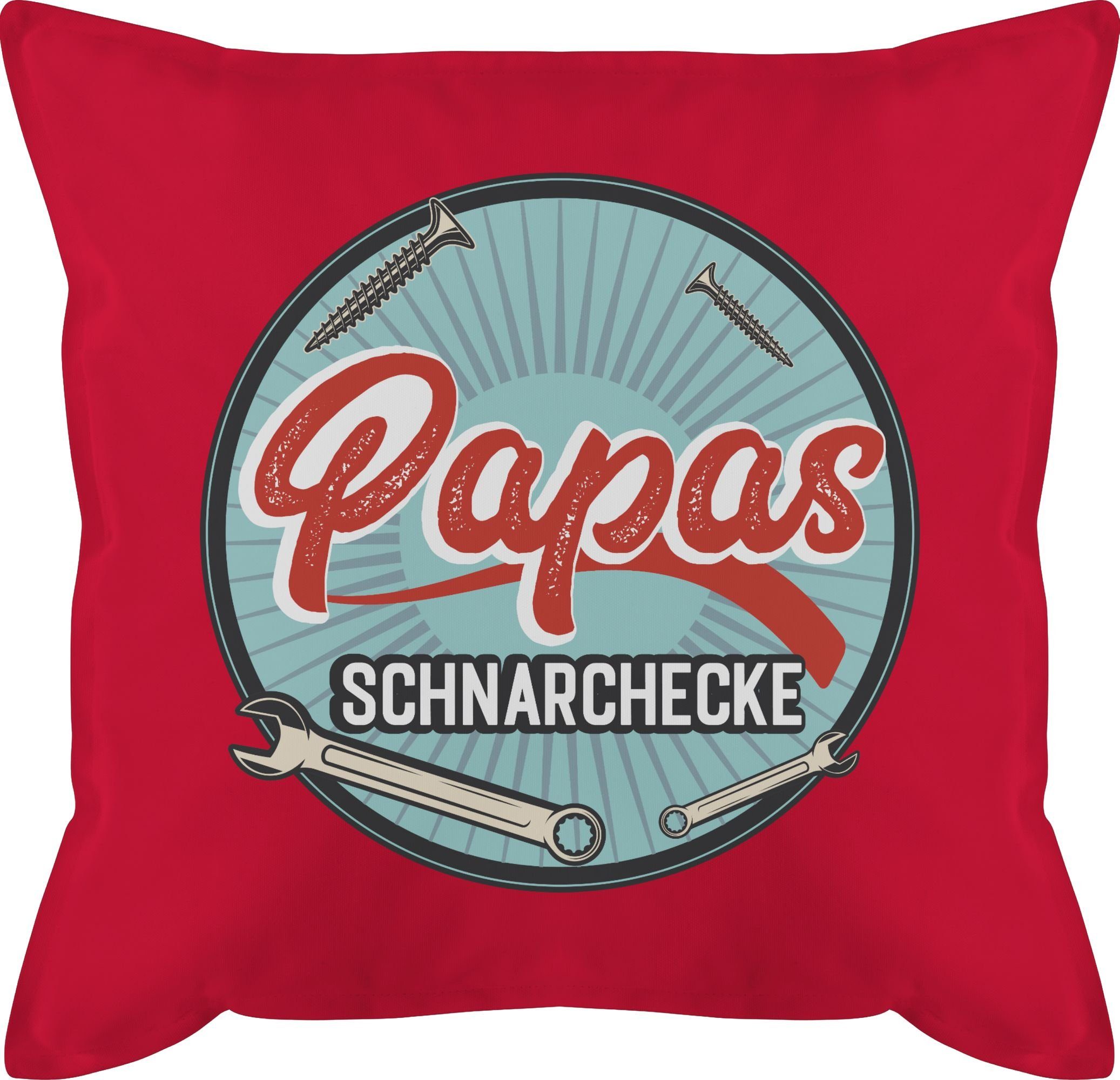 Schnarchecke Shirtracer Rot 2 Kissen Vatertagsgeschenk Vintage - Dekokissen blau, Papas