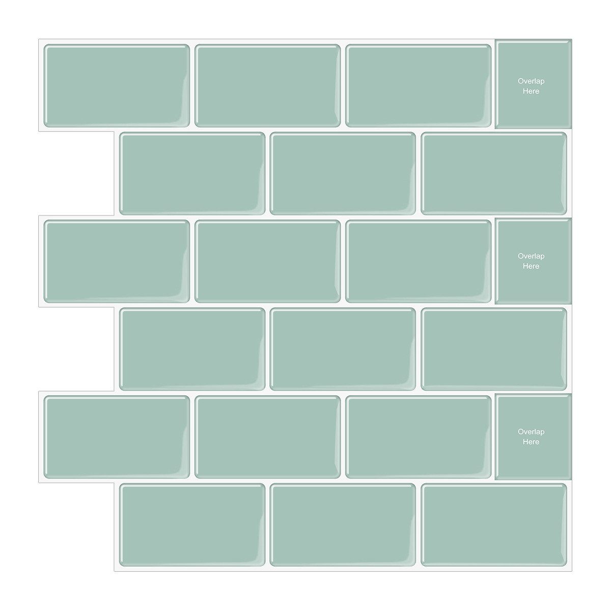 Agger Fliesenaufkleber 10-Stück Klebefliesen Fliesenfolie Wandaufkleber 30.5 x 30.5 cm (10 St), Metro Fliesen Fliesendekor Selbstklebend Wandfliesen RV Küche Bad