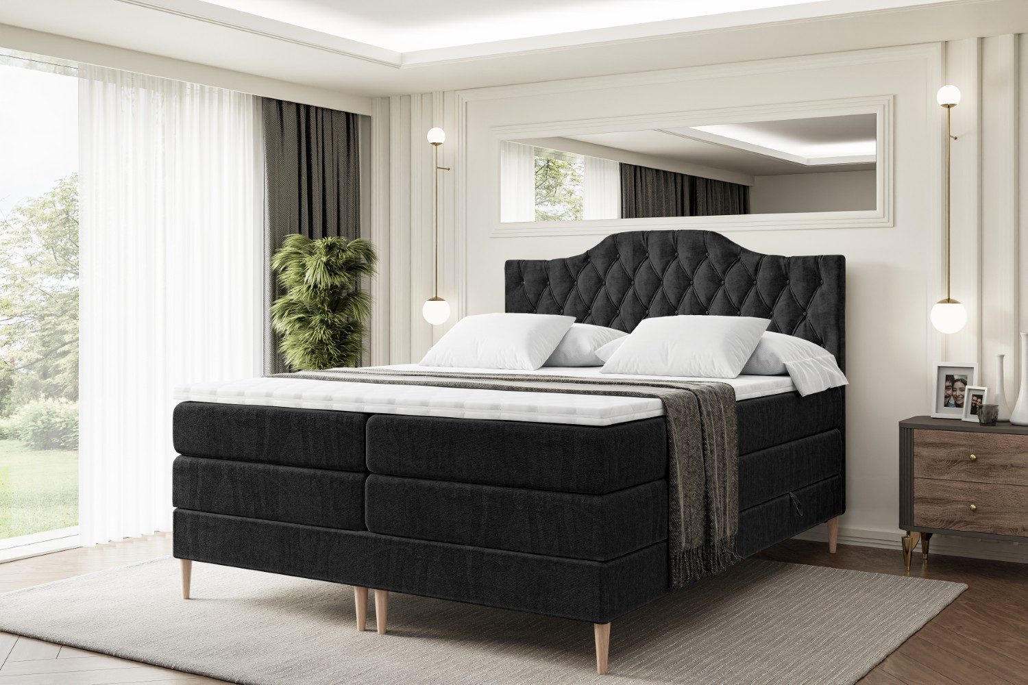 ALTDECOR Boxspringbett VILA-1-F KING (Multipocket-Matratze H4, günstig online kaufen