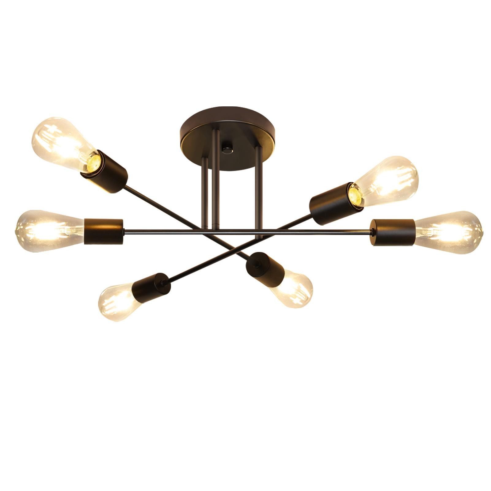 Nettlife Deckenleuchten E27 Retro 6 Flammig Kronleuchter, LED wechselbar günstig online kaufen