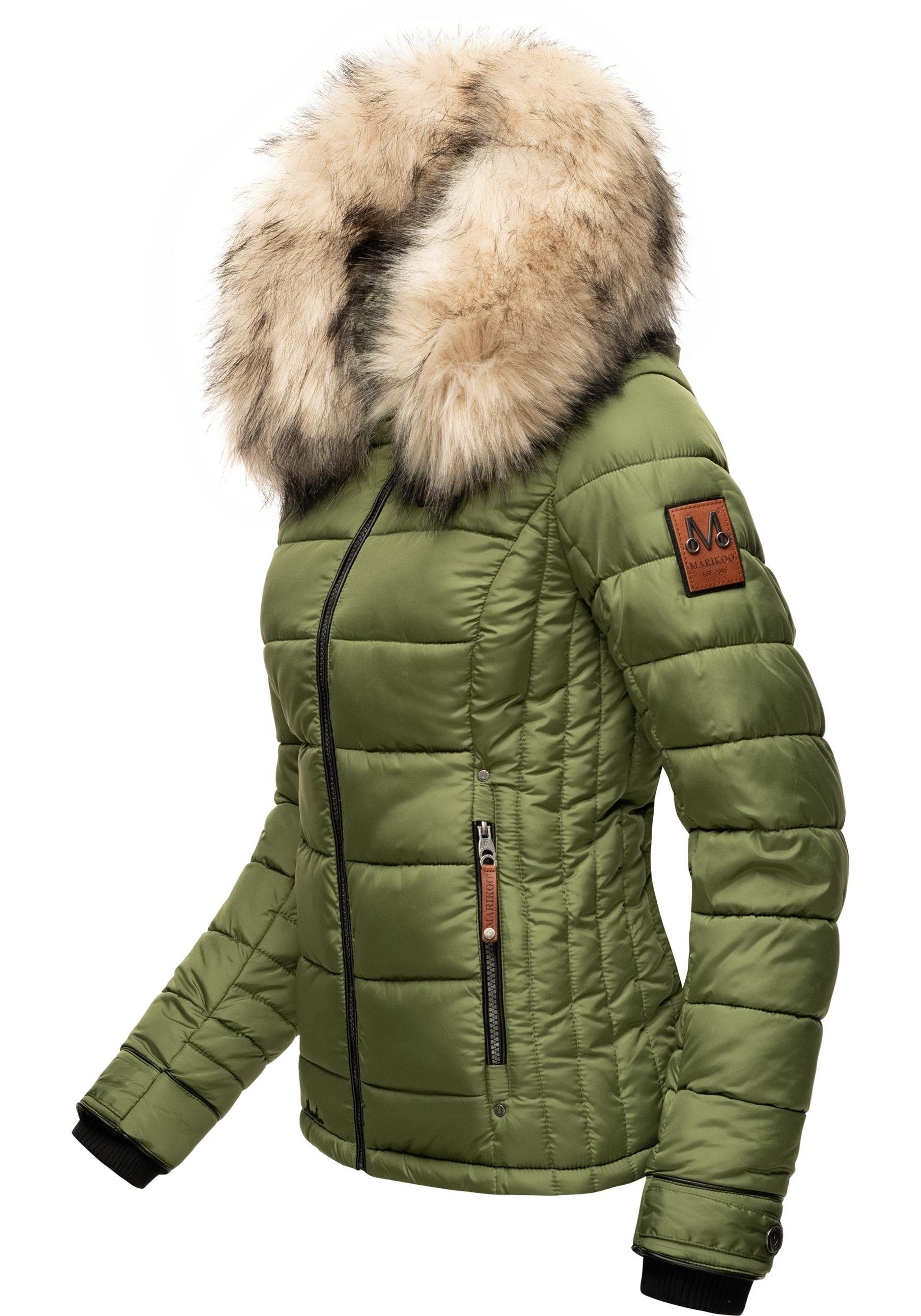 Marikoo Winterjacke Lerikaa Winter Steppjacke mit abnehmbarem Kunstfell
