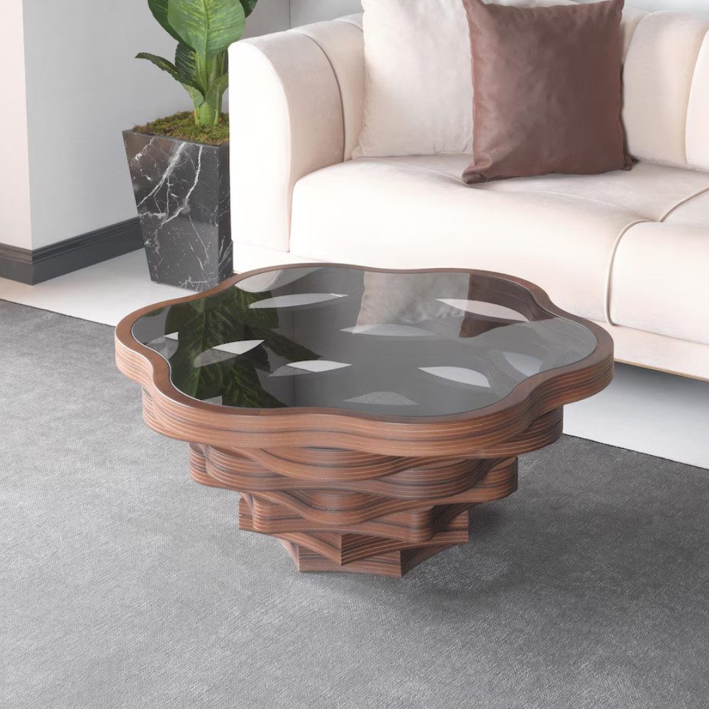 alesvelt Couchtisch Couchtisch rustikal handgefertigt Nussbaum, Beistelltisch massiv (1-Tisch), handgefertigt, verschiedene Größen