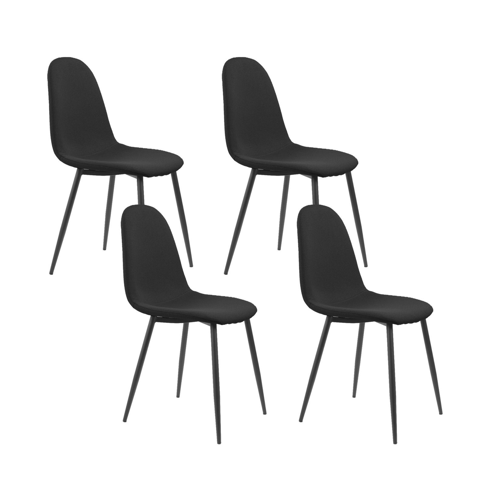 Webstoff Esszimmerstuhl Küchenstuhl Stuhl 4 St), Savannah HTI-Living (Set, Schwarz 4er-Set