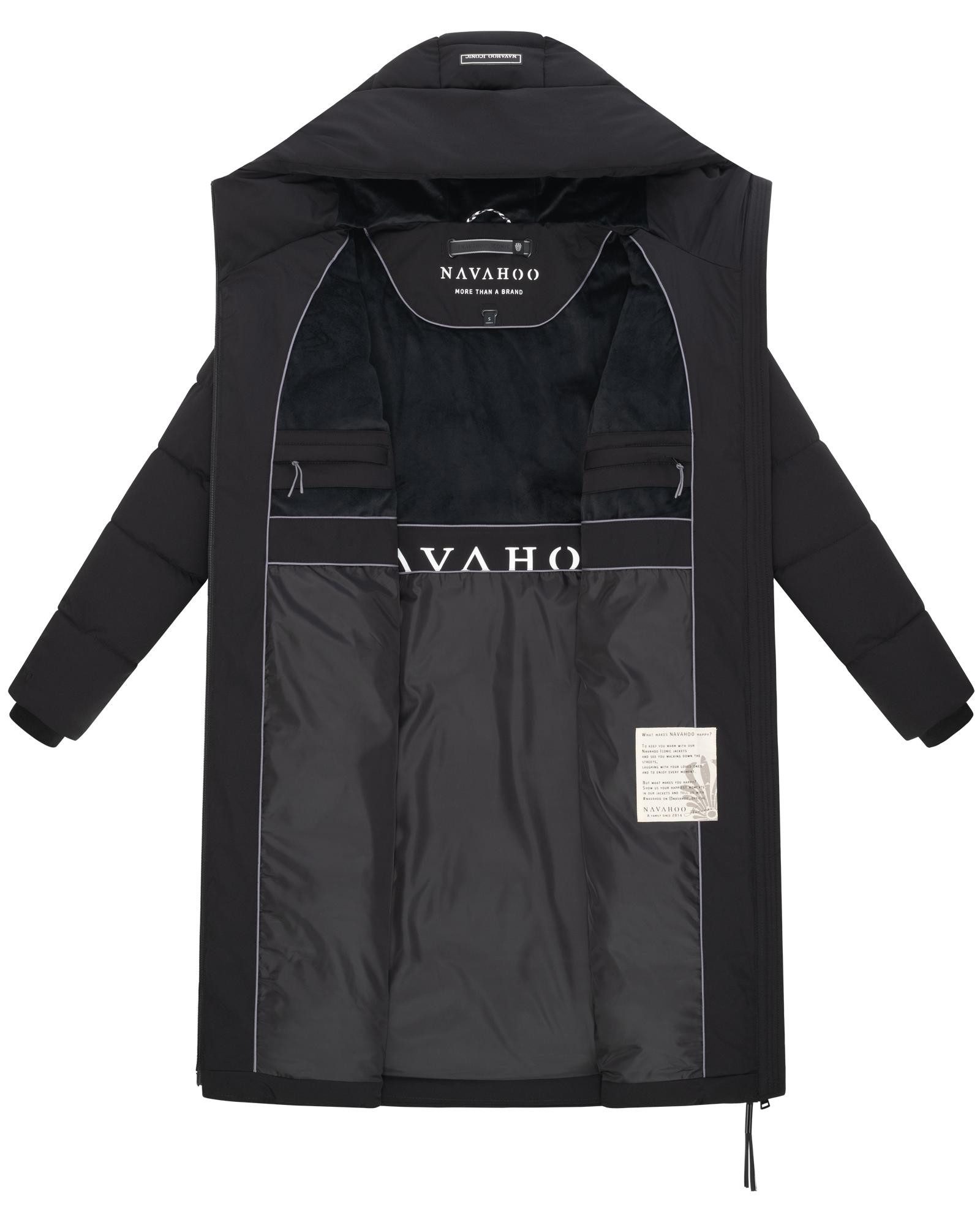 Navahoo Steppmantel Schokokuss XIV Warmer Damen gesteppter Wintermantel mit Kapuze – Bild 5 von 5