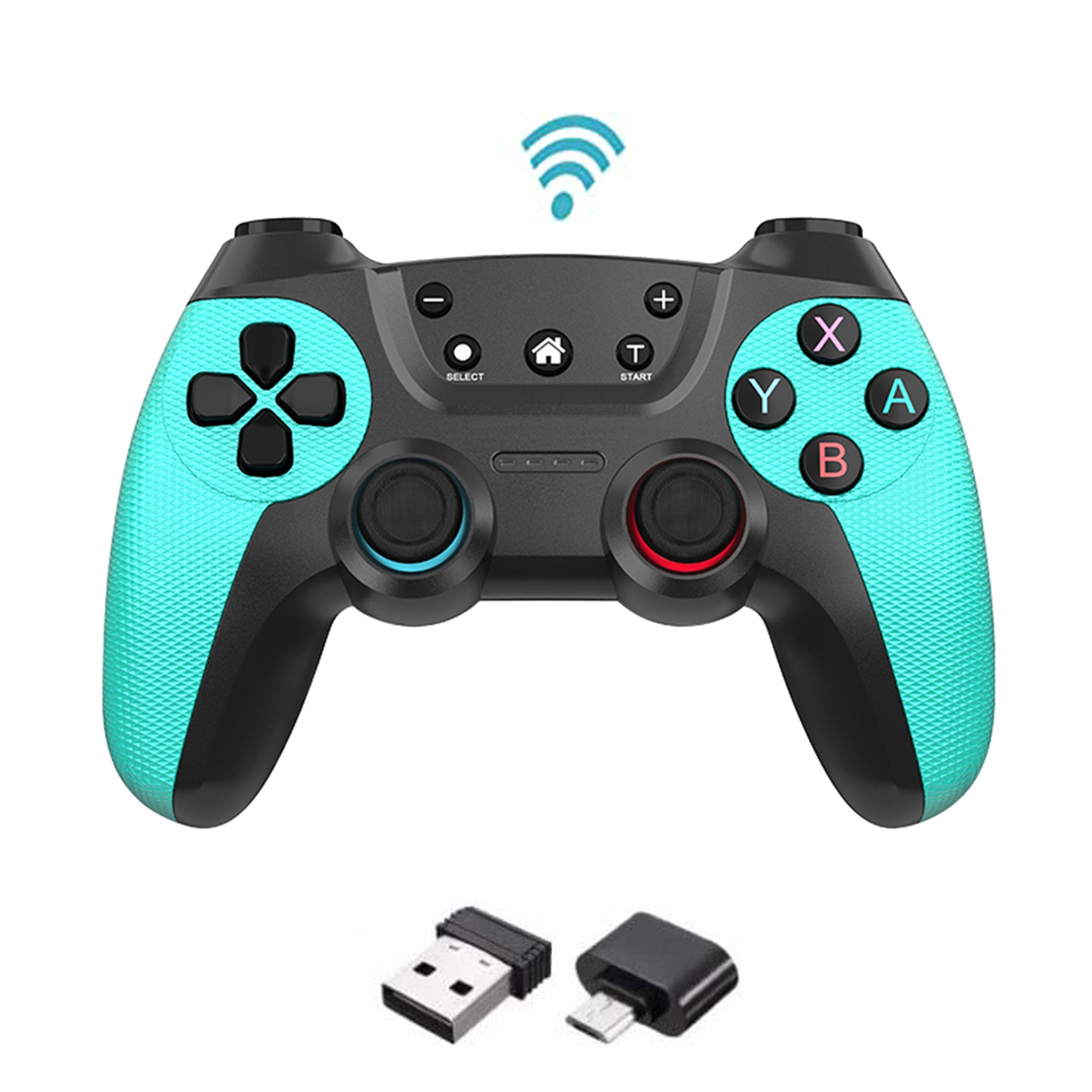 Tadow Android Gamepad Wirelesscontroller 2.4G drahtlose Übertragung Grün Gaming-Controller (für Android,Smart TV,PC)