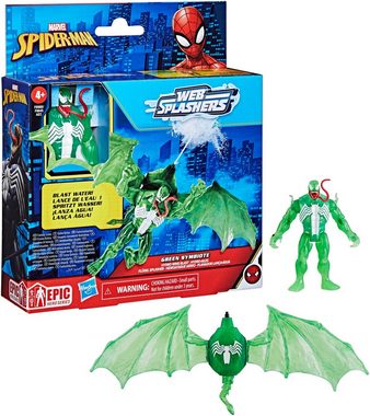 Hasbro Actionfigur Marvel Spider-Man, Web Splashers Green Symbiote Flügel Splasher, Spritzt Wasser