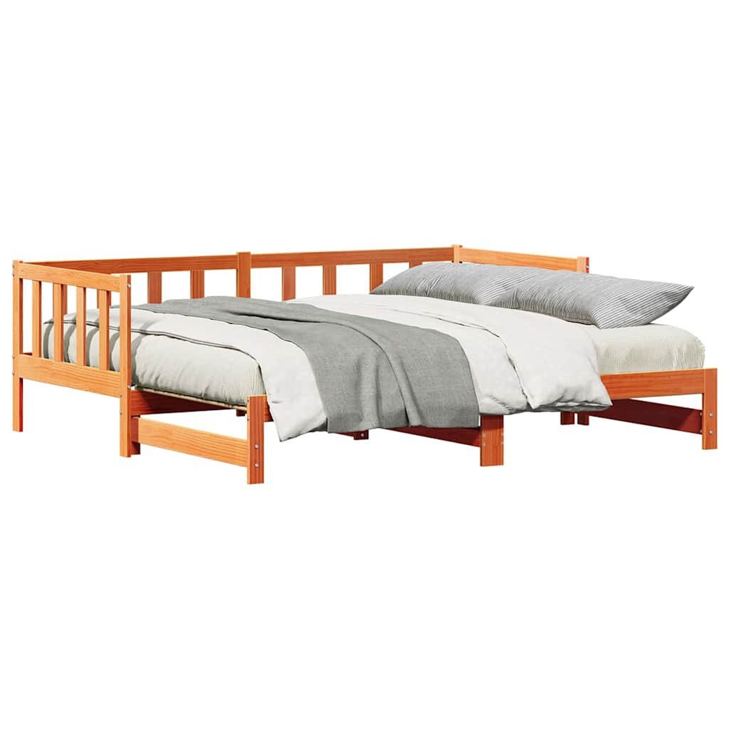 vidaXL Bett Ausziehbares Tagesbett Wachsbraun 2 günstig online kaufen