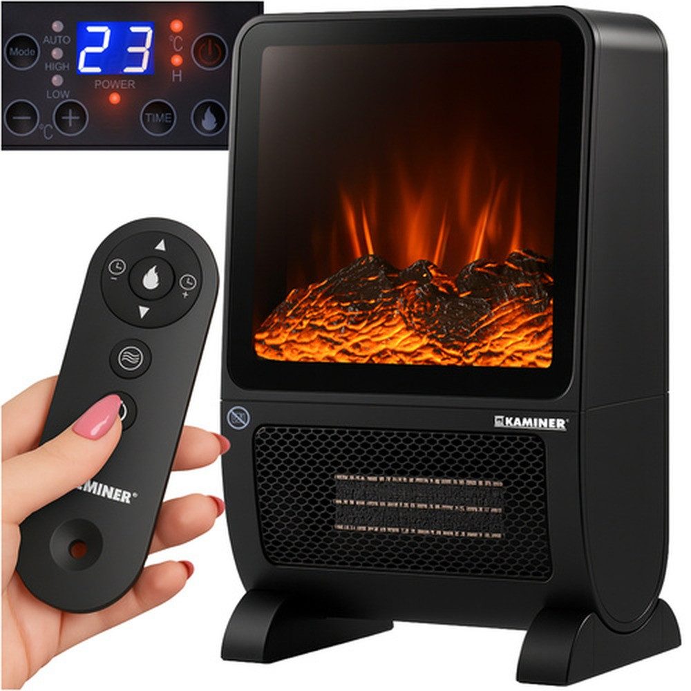 Kaminer Heizgerät Flammeneffekt-Elektroheizung, 2000 W, LED-Flamme erzeugt ein gemütliches Ambiente ohne Rauch