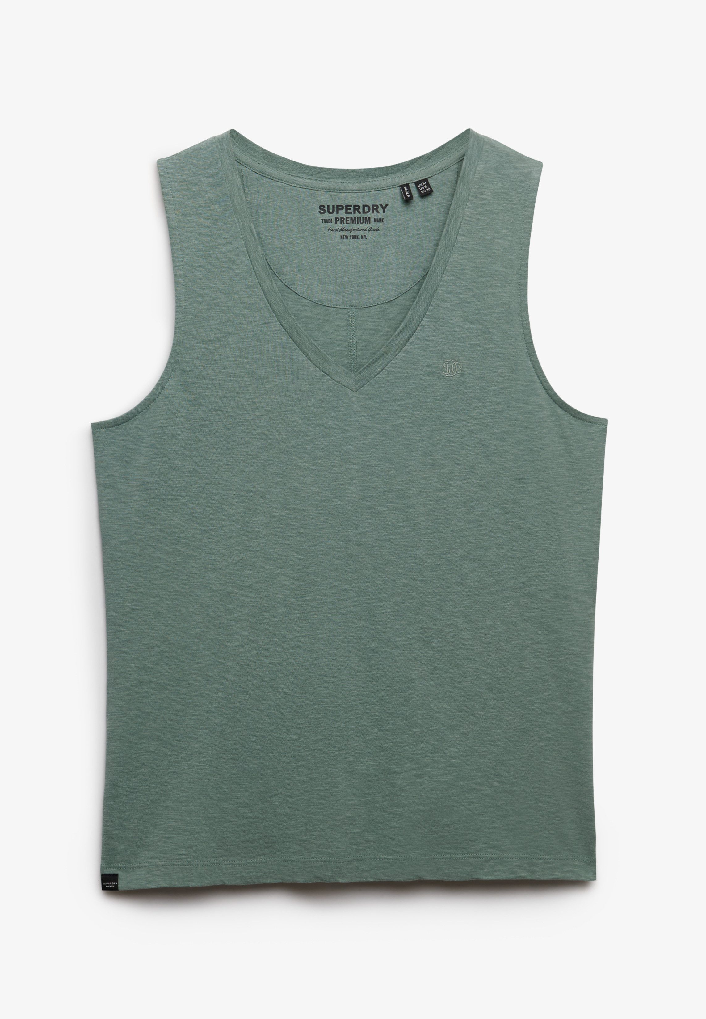 Superdry Tanktop STUDIOS VEE NECK VEST aus Baumwollmischung mit Lyocell, Regular Fit, ärmellos