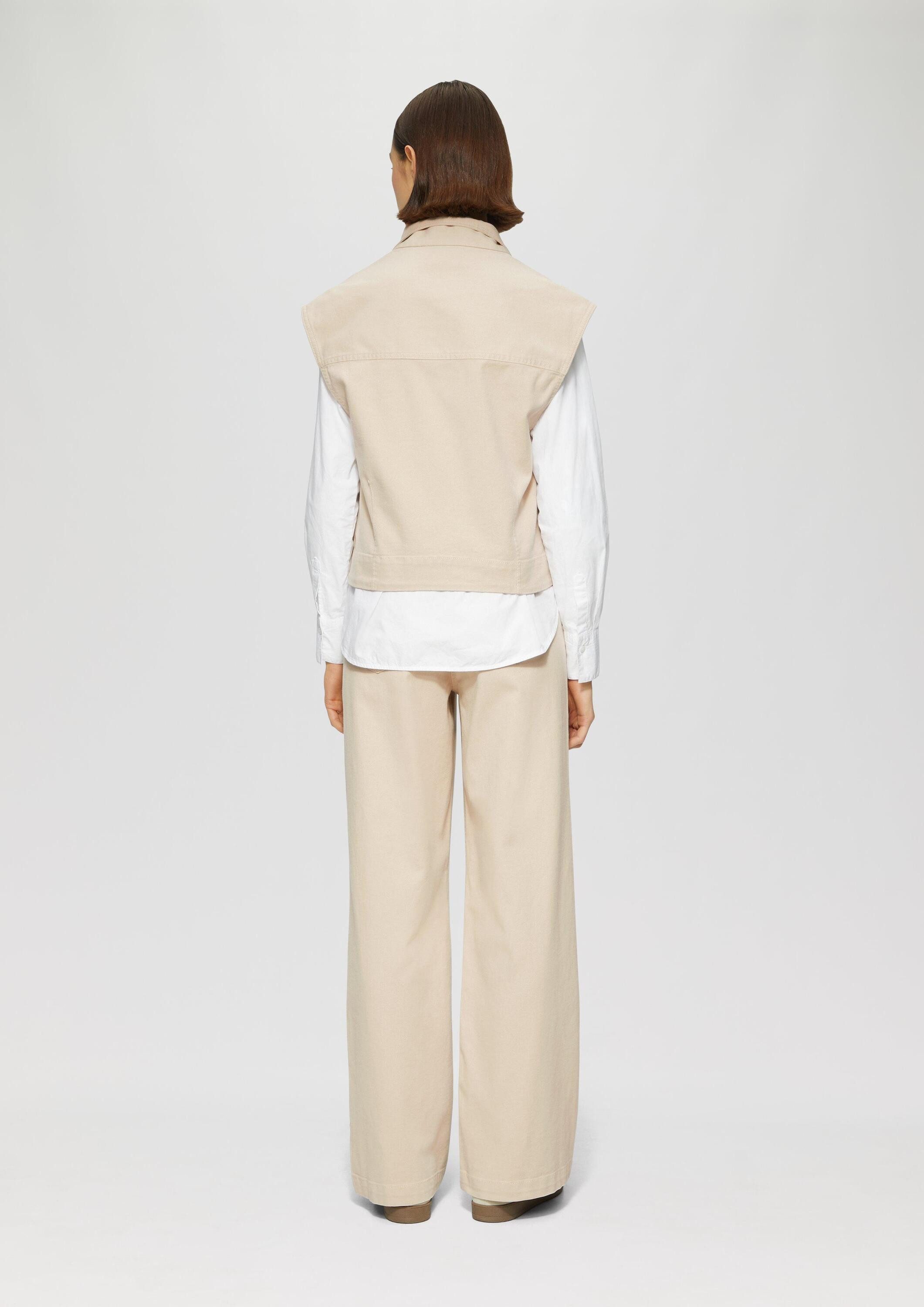 s.Oliver Funktionsweste Indoor-Weste Twill-Weste im Relaxed Fit mit Stehkragen