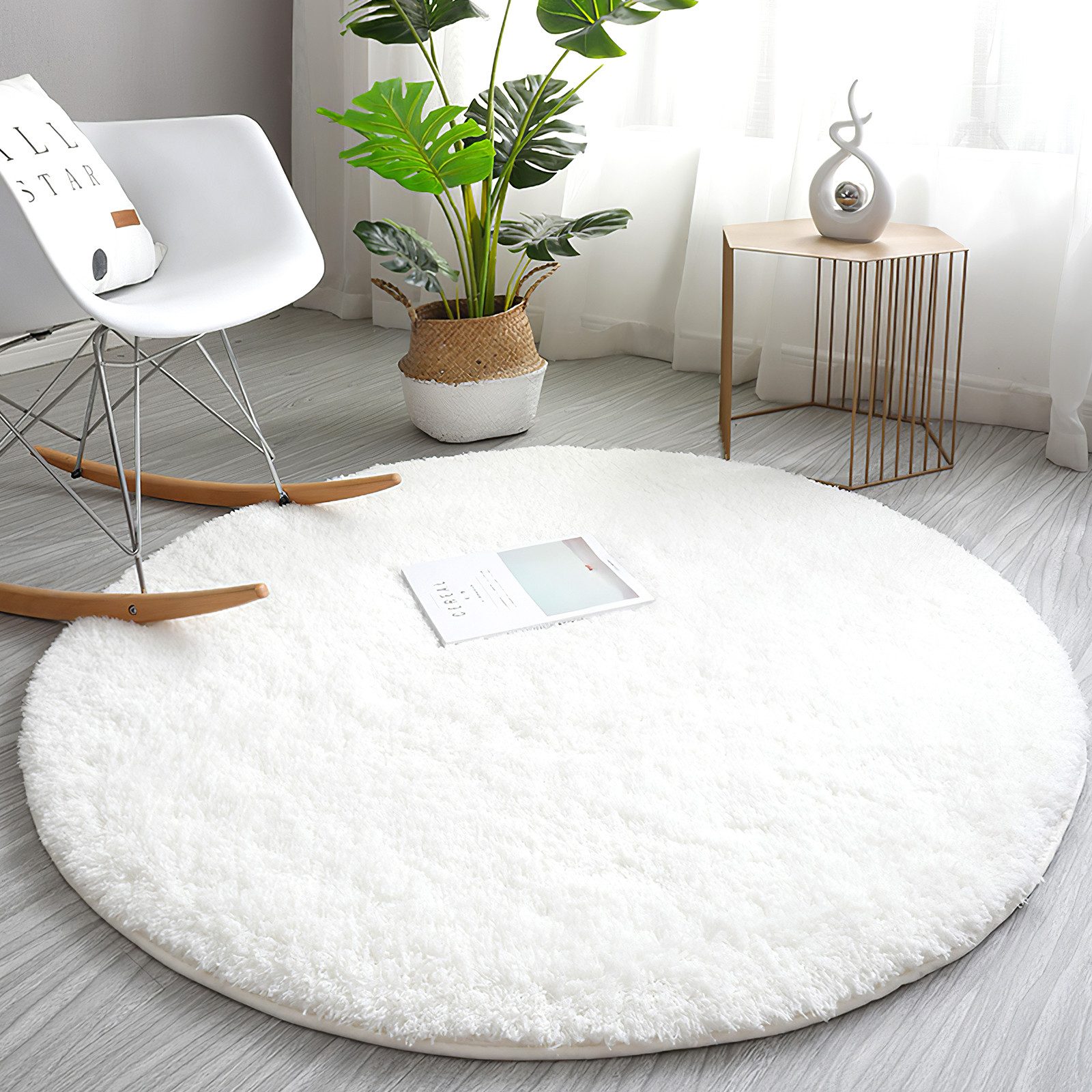 BlingBin Teppich Ø120 cm Hochflor Teppich günstig online kaufen