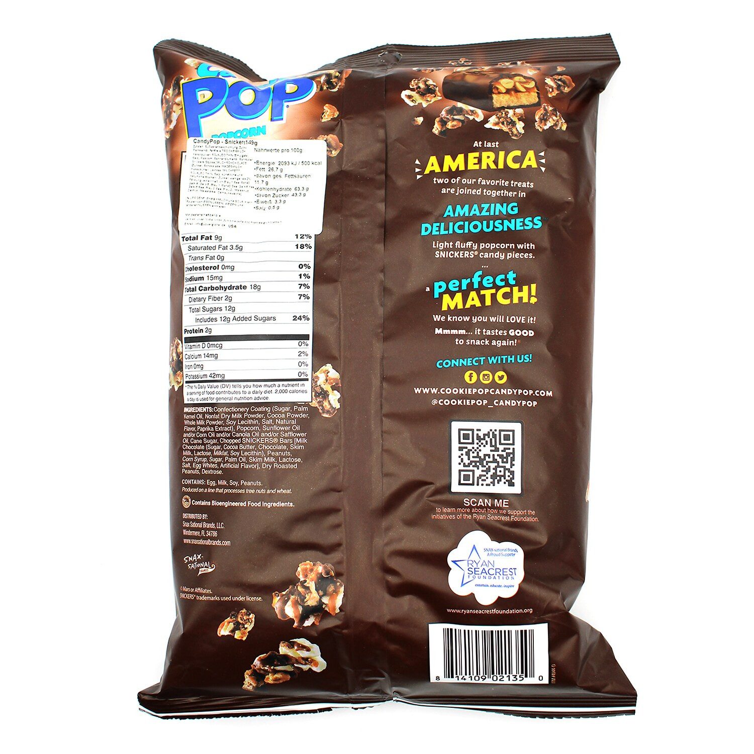 Candy Pop Knabberei, 1 x 149 g, Candy Pop Snickers Popcorn
