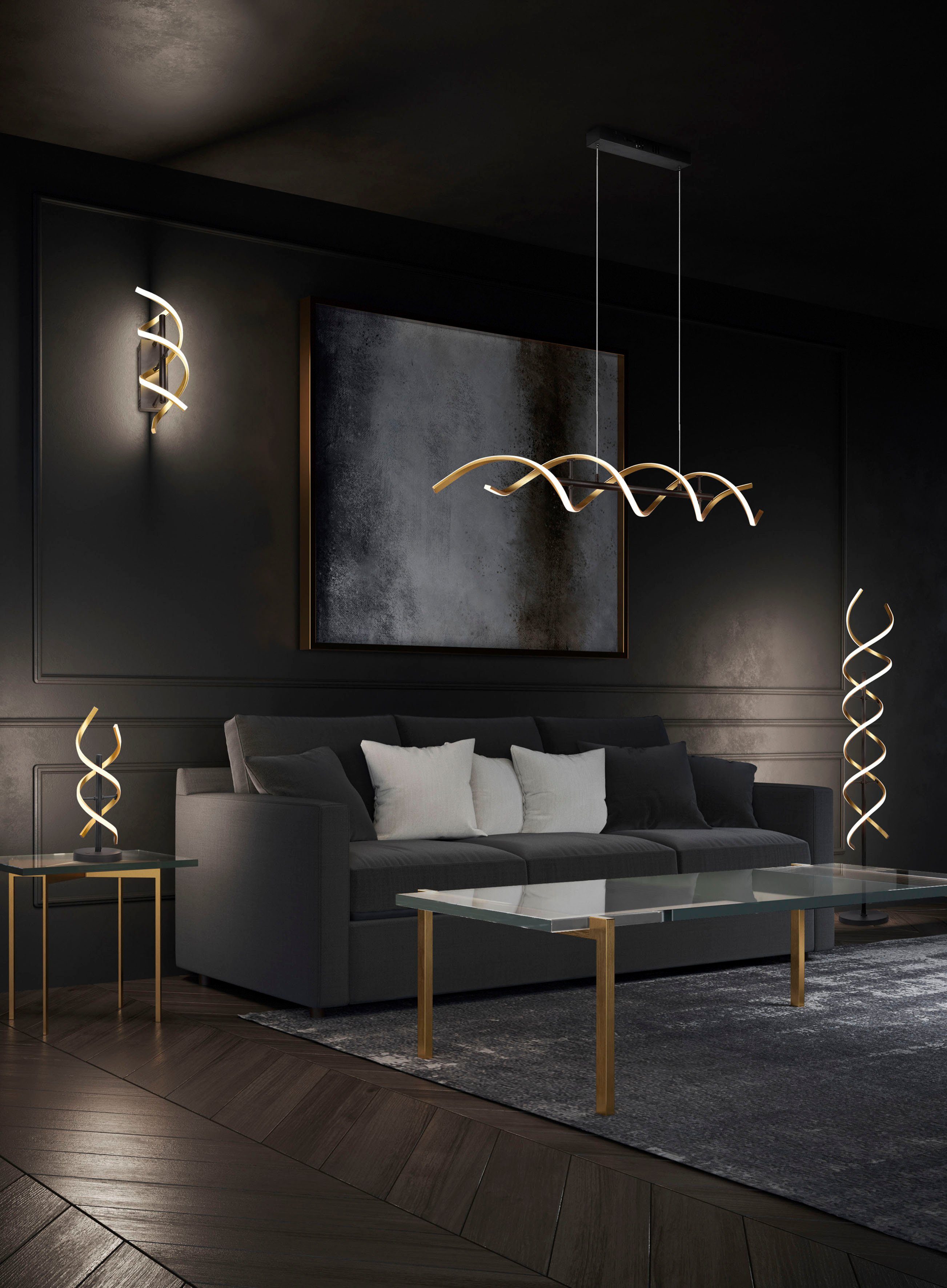 TRIO Leuchten LED Stehlampe Sequence, Dimmfunktion, Farbwechsel, ohne Leuchtmittel, Farbwechsler, warmweiß - kaltweiß, Stehleuchte dimmbar, Lichtfarbe einstellbar, Touch-Steuerung, Memory