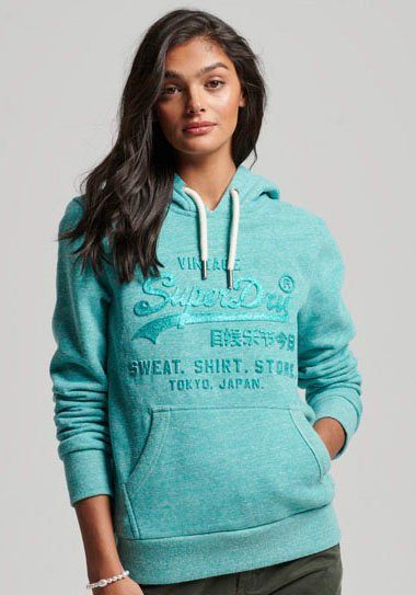 Superdry Hoodie VINTAGE LOGO Sante fe turquoise