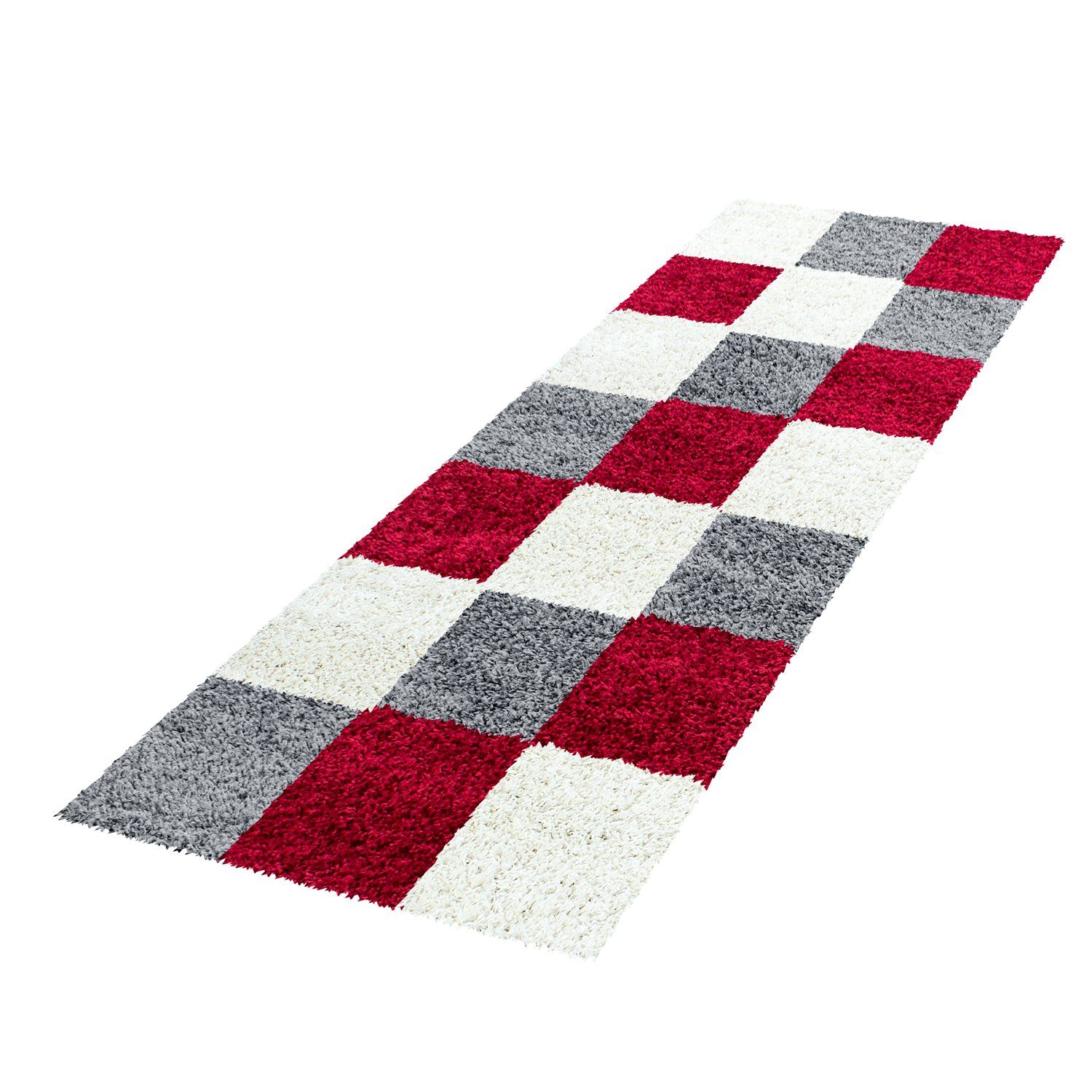 Rot Läufer, Wohnzimmer Teppich Kariert Teppium, mm, Höhe: Teppich Design, 30