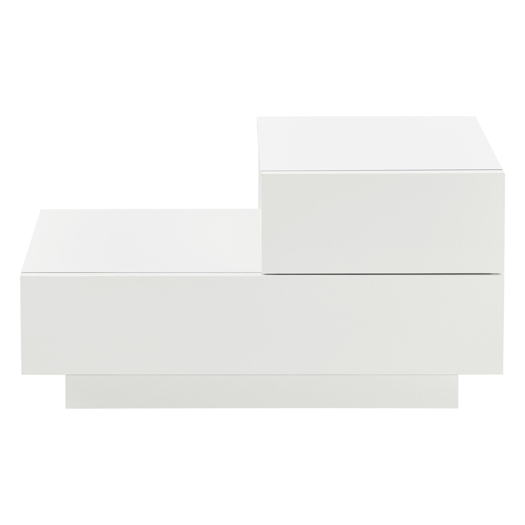 en.casa Nachttisch, »Sebokeng« Beistelltisch 2 Schubladen Rechts weiß hochglanz