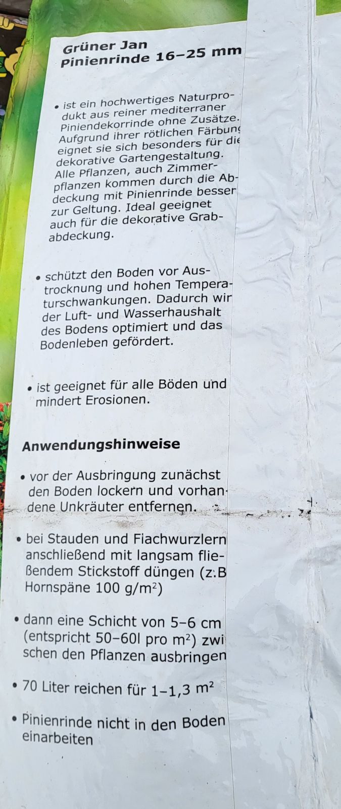 BURI Rindenmulch Pinienrinde 70 Liter 16-25 Körnung Rindenmulch
