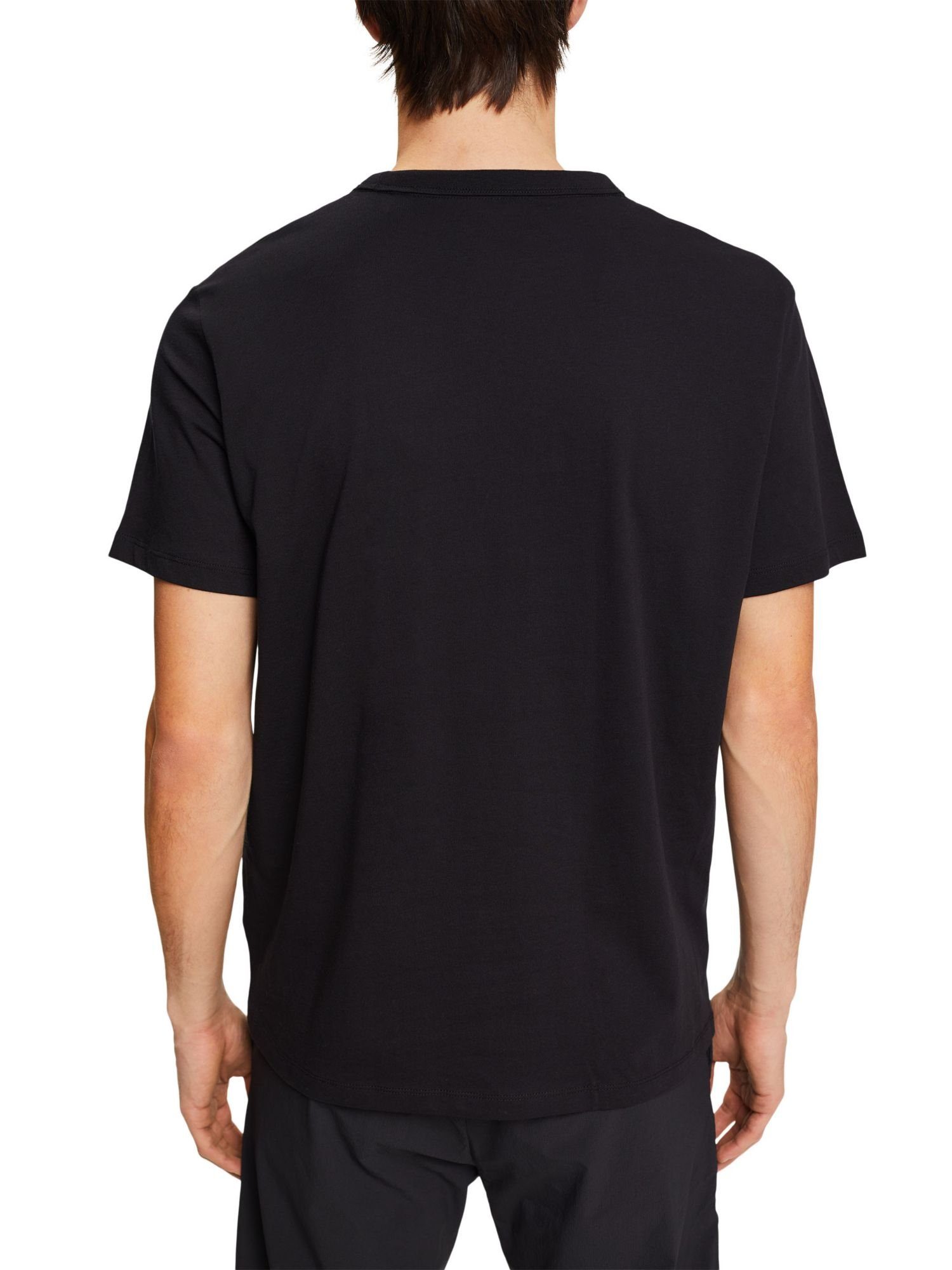 Bio-Baumwolle (1-tlg) Esprit T-Shirt T-Shirt mit BLACK Logo-Print,