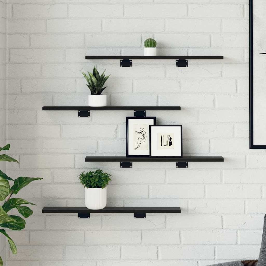 vidaXL Bücherregal Regalbrett 4 pcs Schwarz 60 x 10 x 1,5 cm Holzwerkstoff, günstig online kaufen