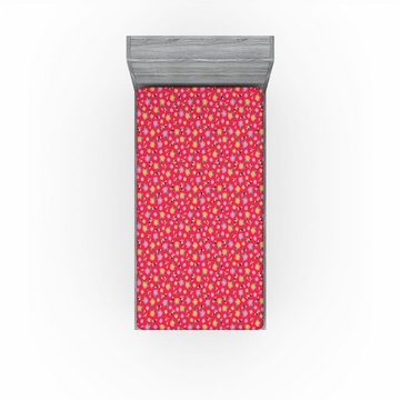 Spannbettlaken Soft Dekorativer Stoff Bettwäsche Rund-um Elastischer Gummizug, Abakuhaus, Hula Mädchen Hibiskus-Blüte Blütenblätter