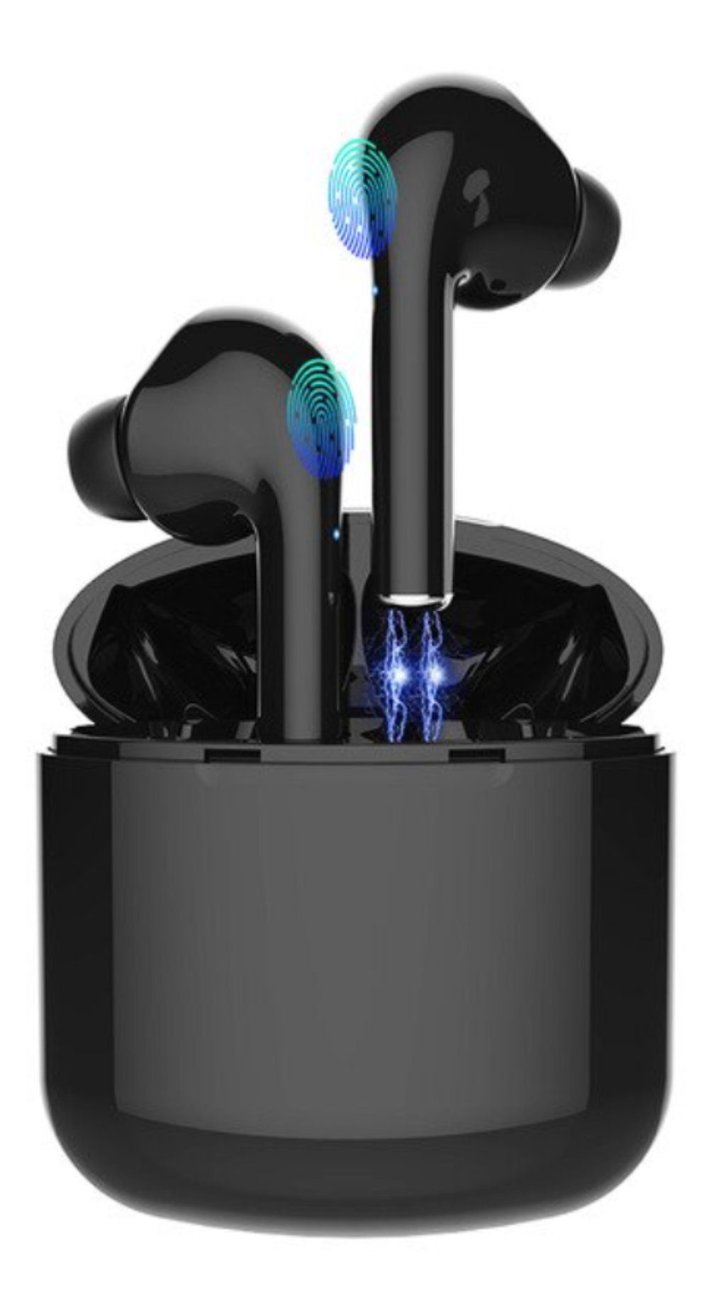 M2-Tec I9x Schwarz Bluetooth-Kopfhörer (Musik hören, telefonieren, Bluetooth, inkl. Ladebox, Spritzwassergeschützt)